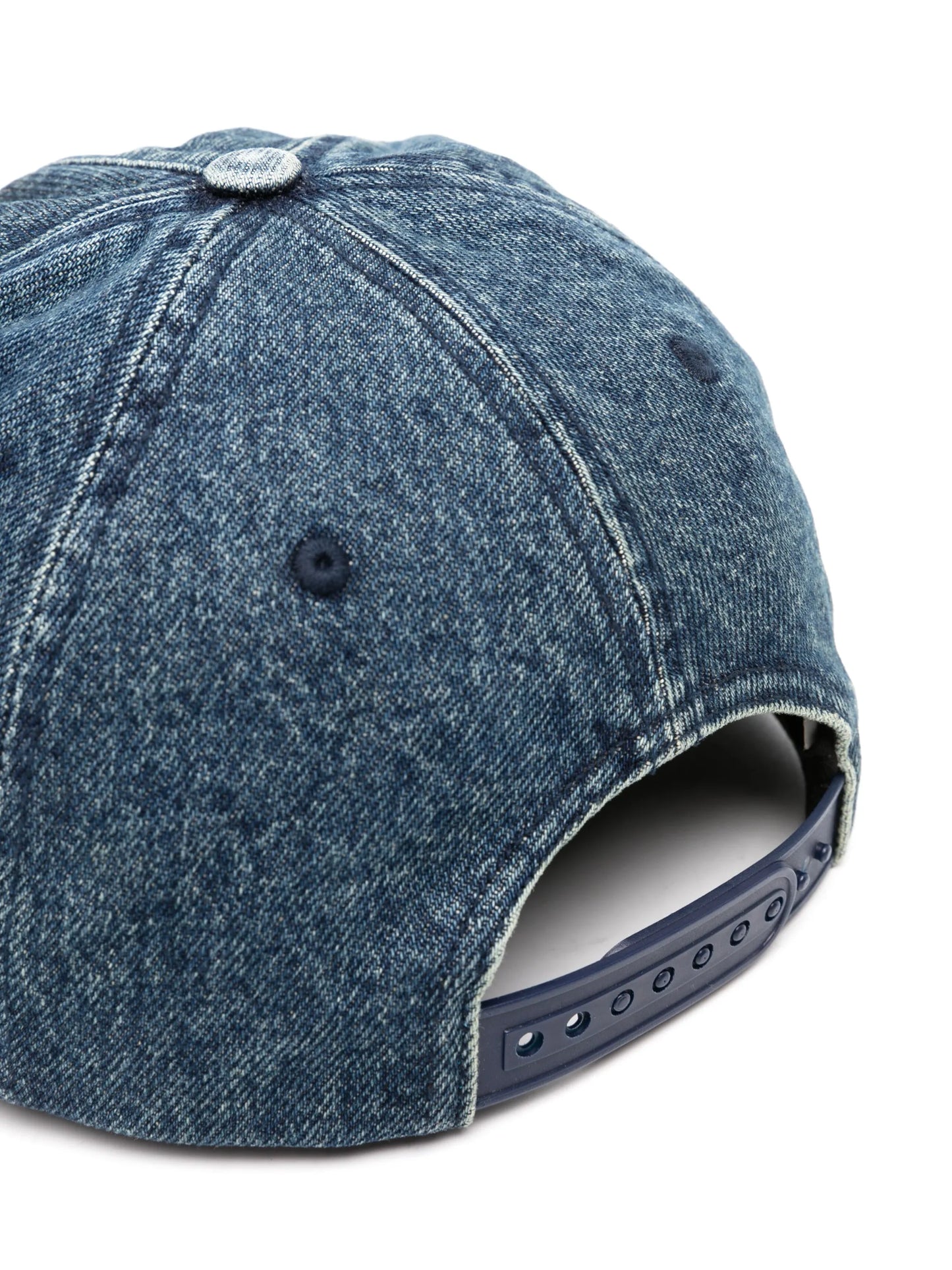 logo-embroidered washed-denim cap