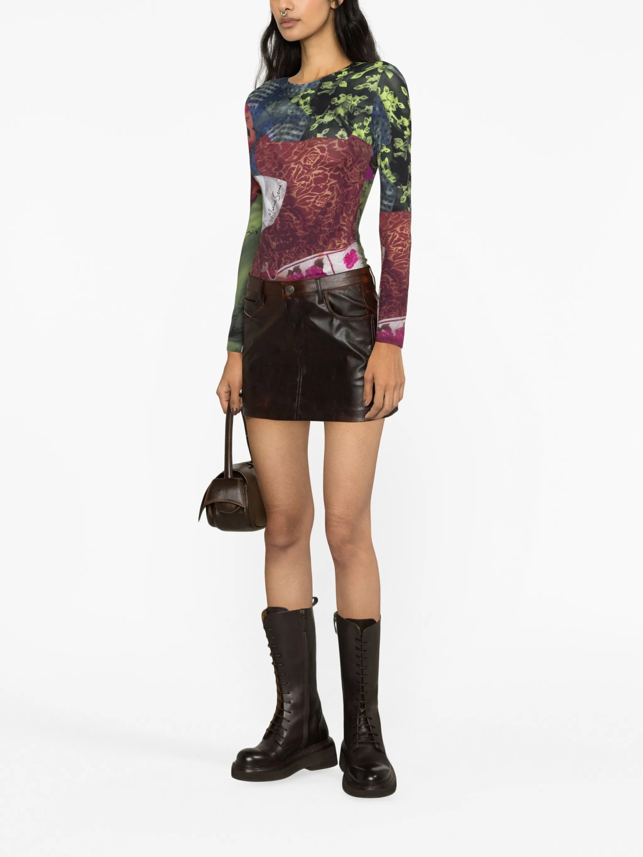 O-Kin faux-leather miniskirt