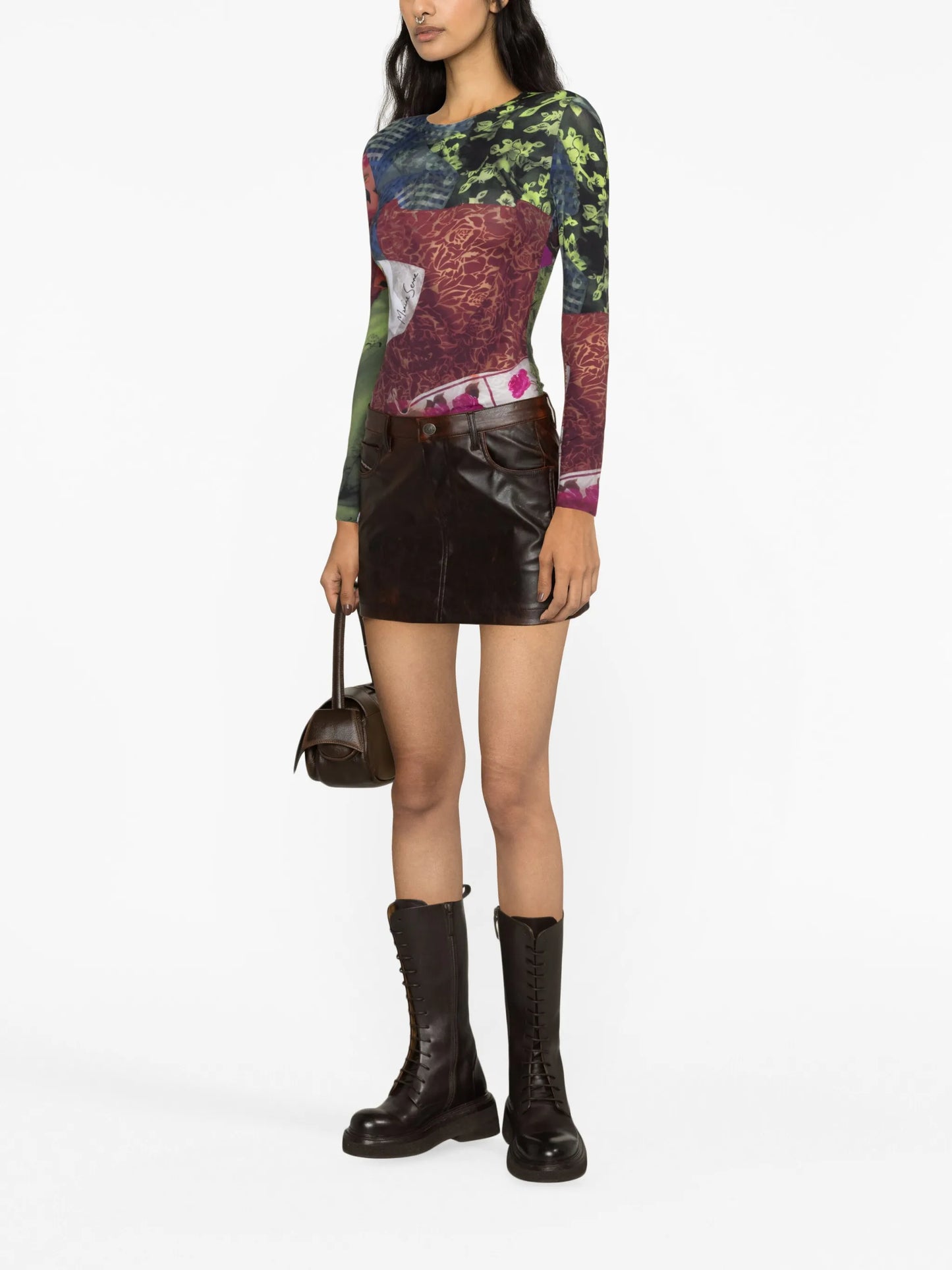 O-Kin faux-leather miniskirt