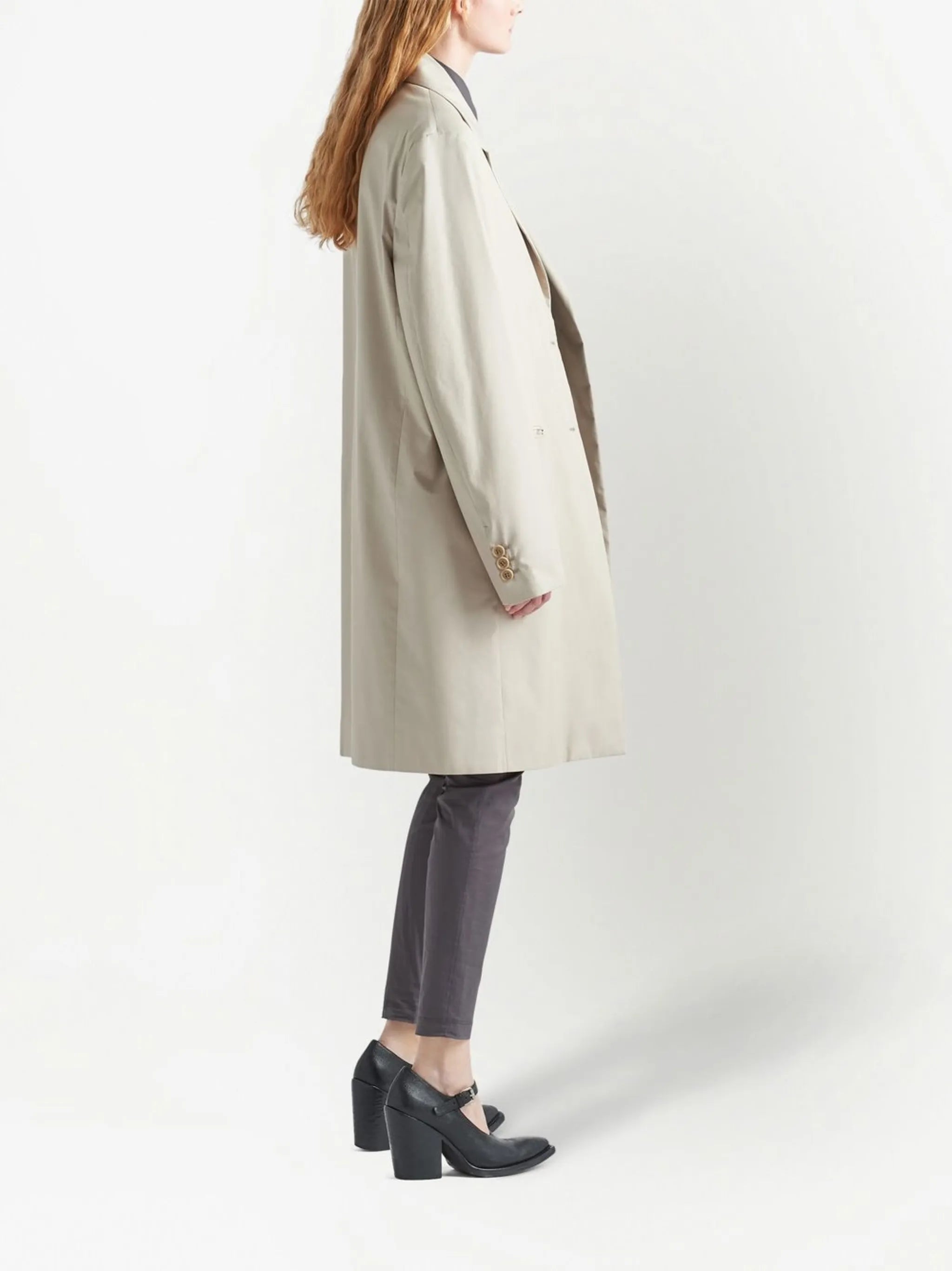 single-breasted cotton coat