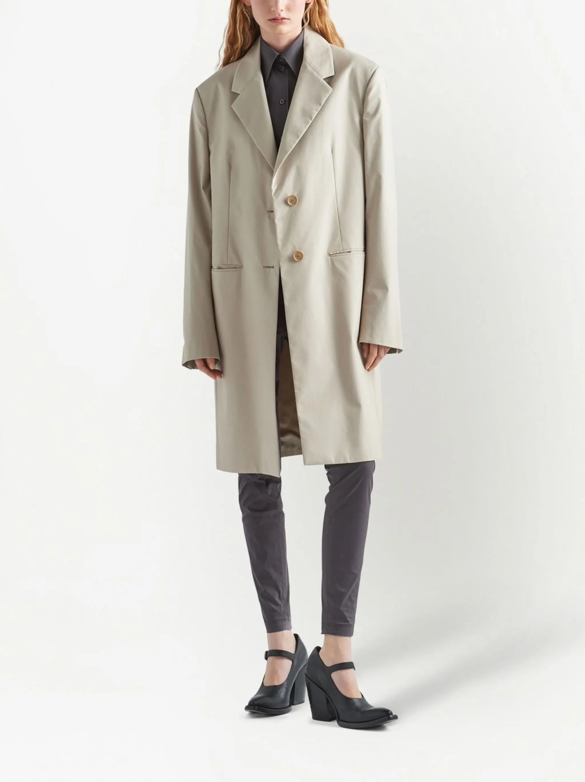 single-breasted cotton coat