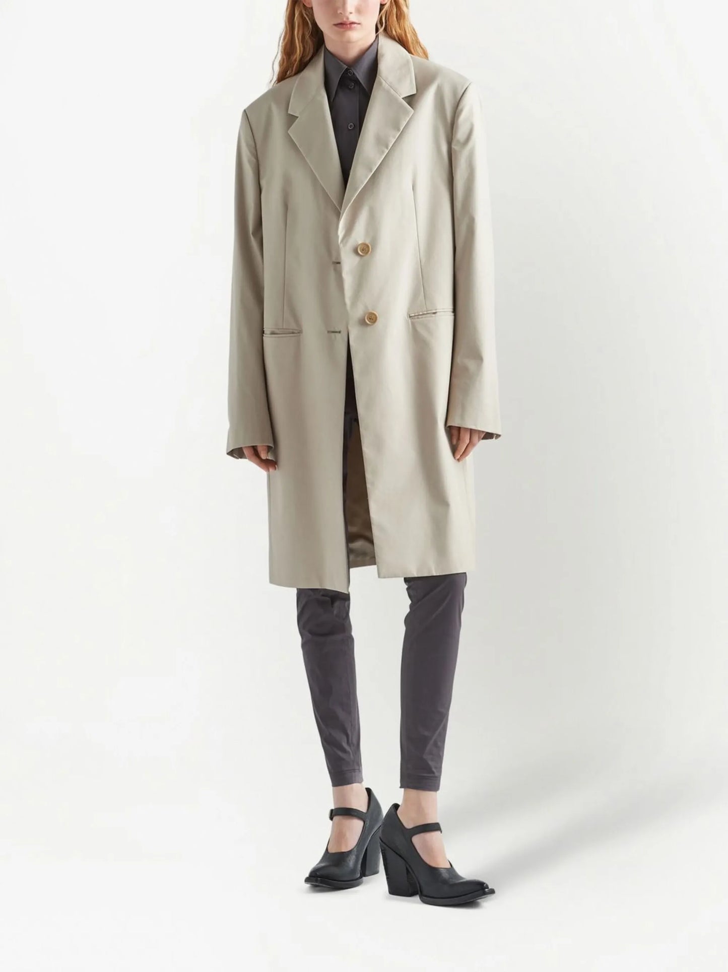 single-breasted cotton coat