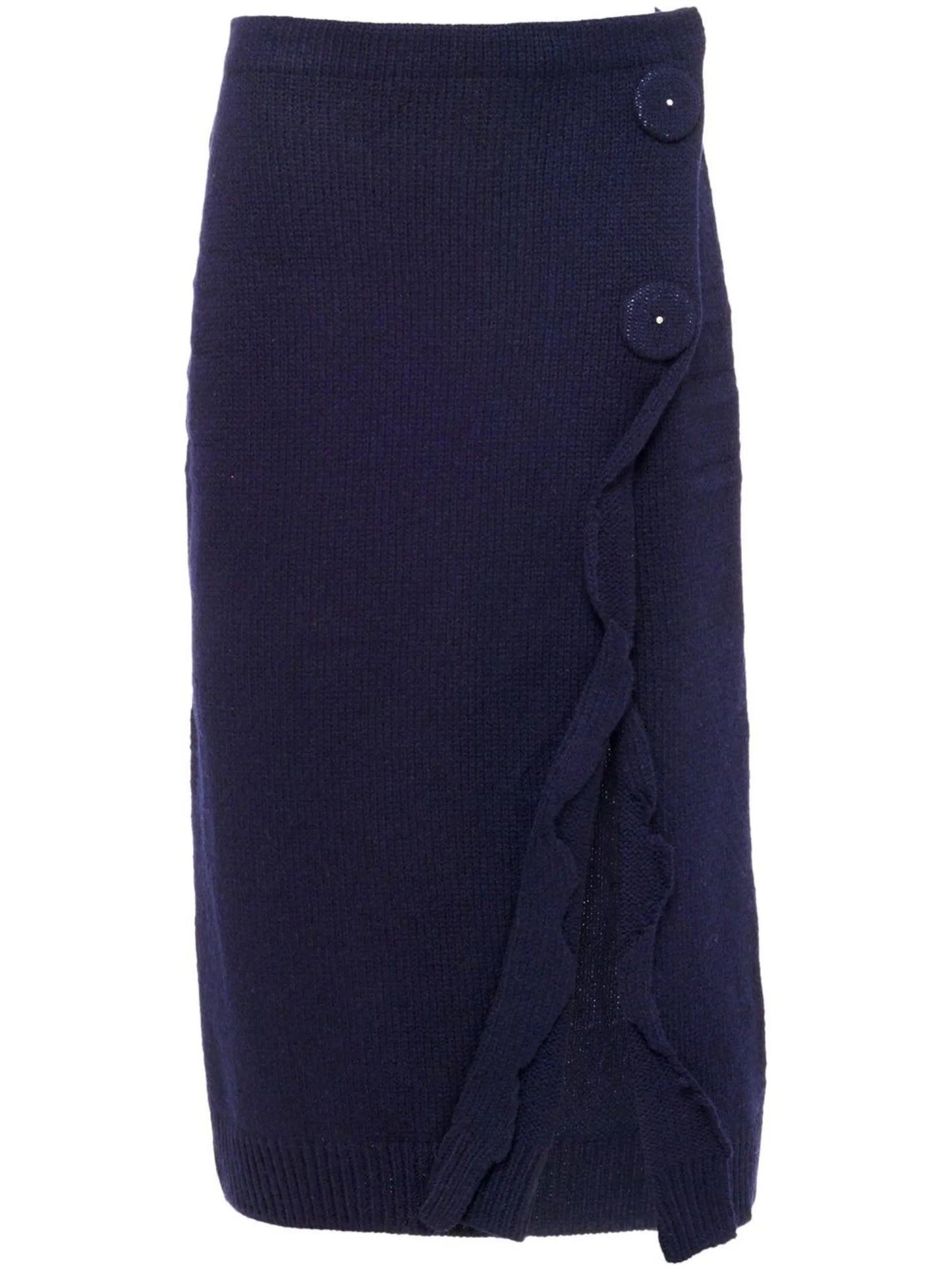 side-split wool-cashmere skirt