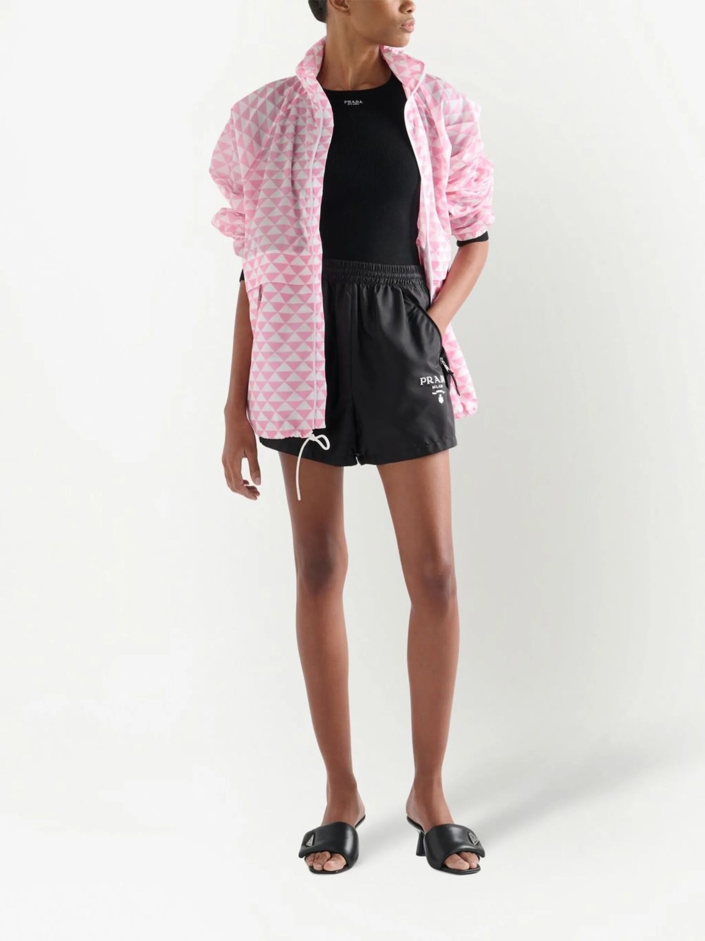 Re-Nylon logo-embroidered shorts