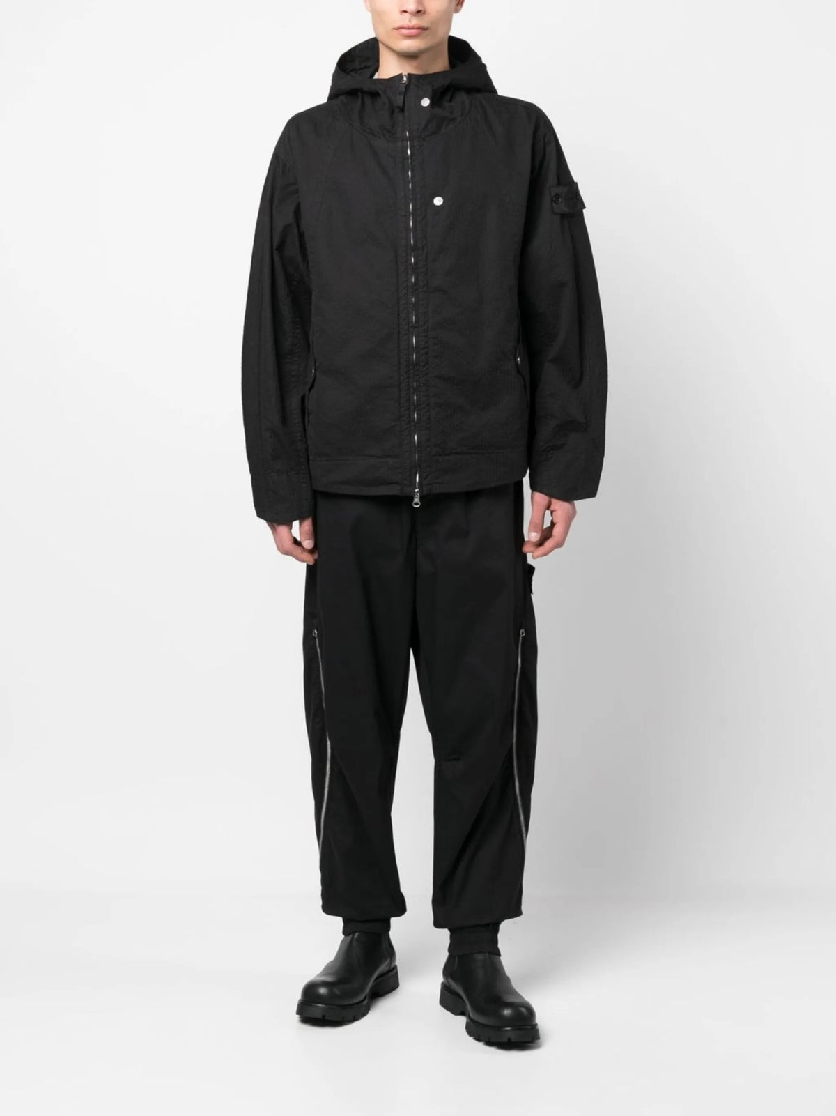 strap hooded jacket