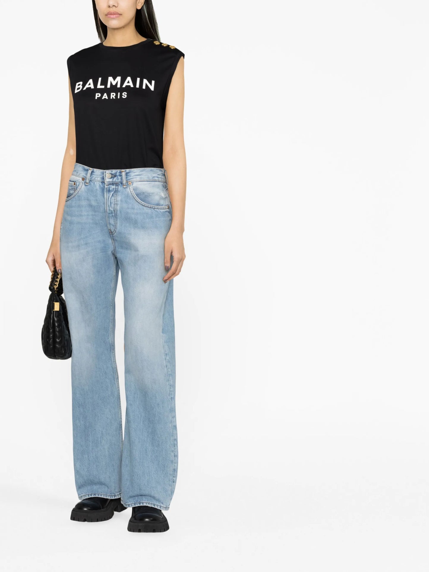 logo-print button-embellished top