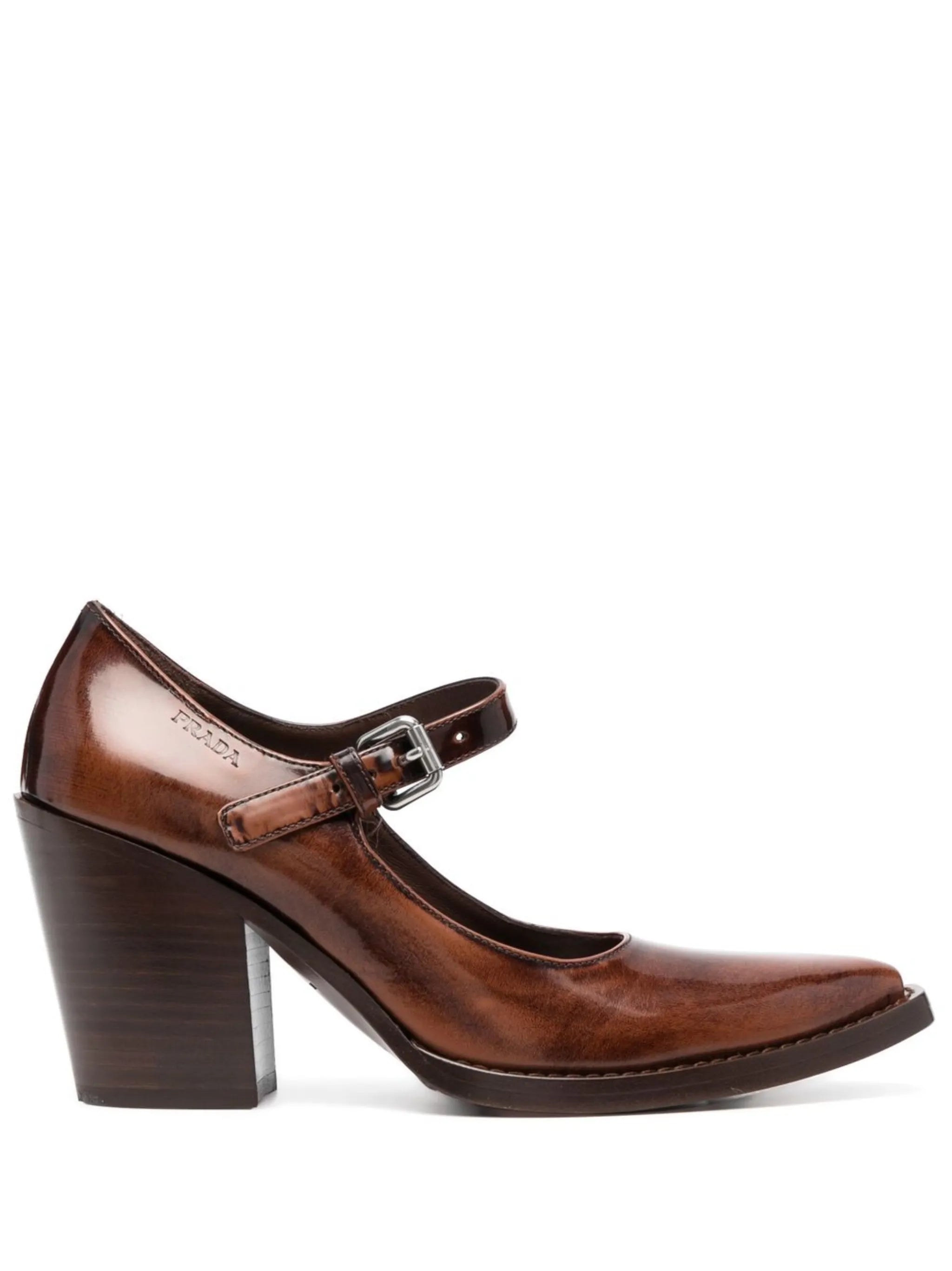 95mm pointed patent-leather pumps