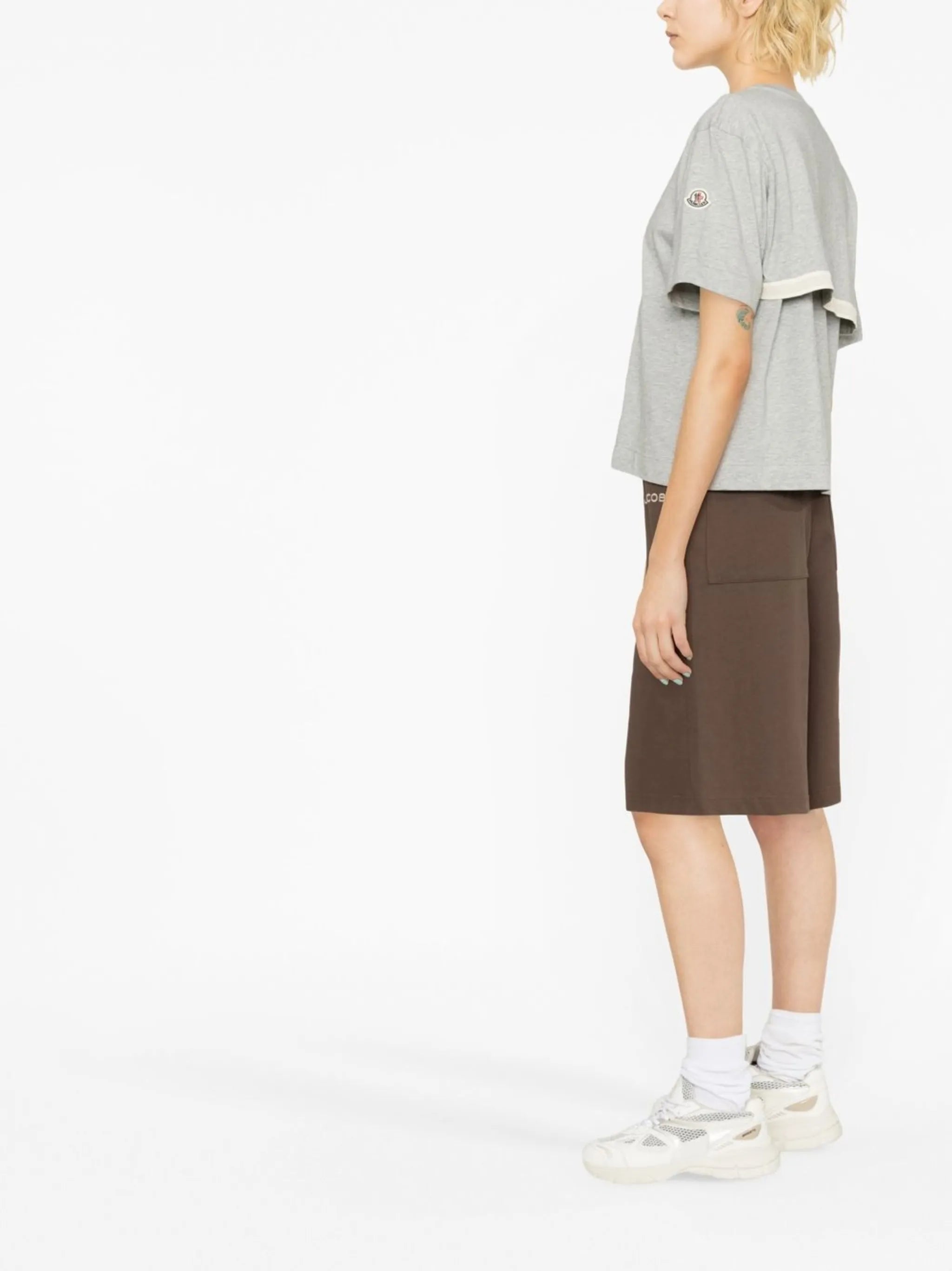 crew neck stripe-embellished T-shirt