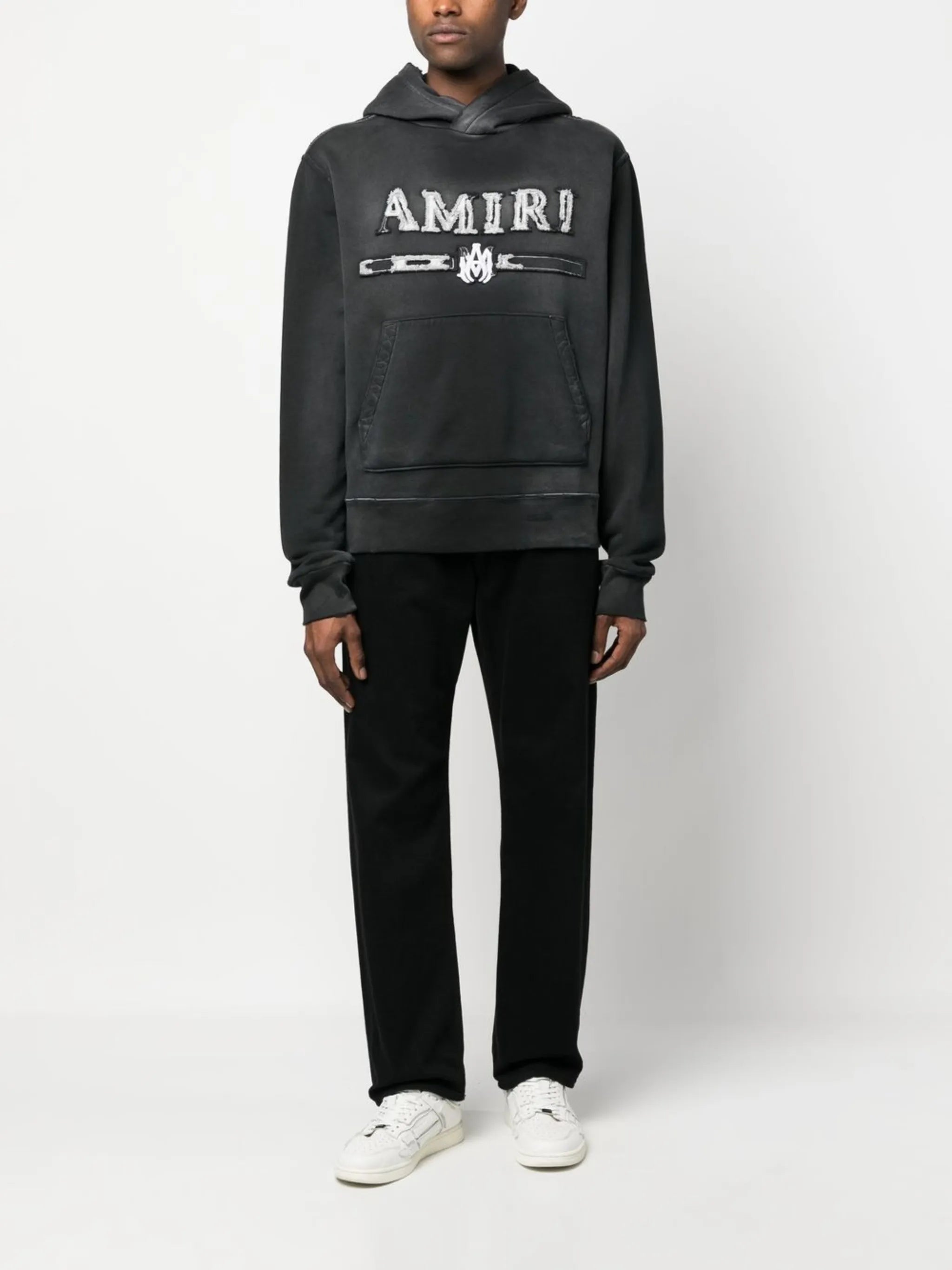 faded-effect logo  hoodie