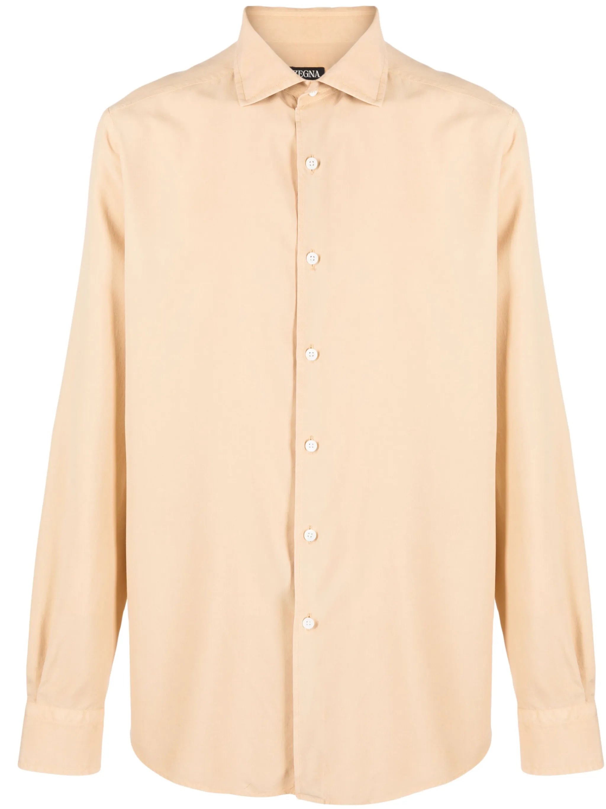 spread-collar silk shirt
