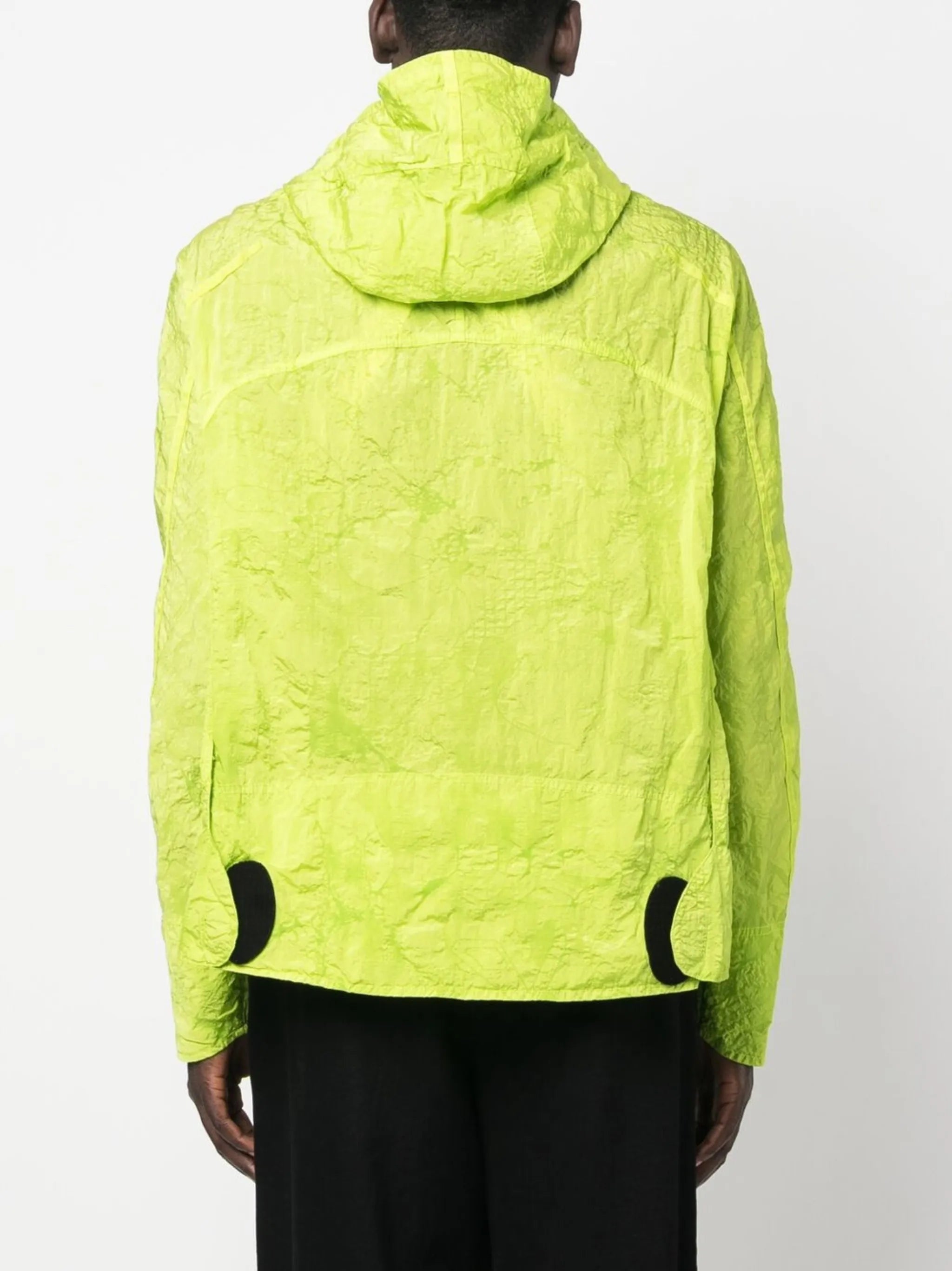 crinkle-finish hooded jacket