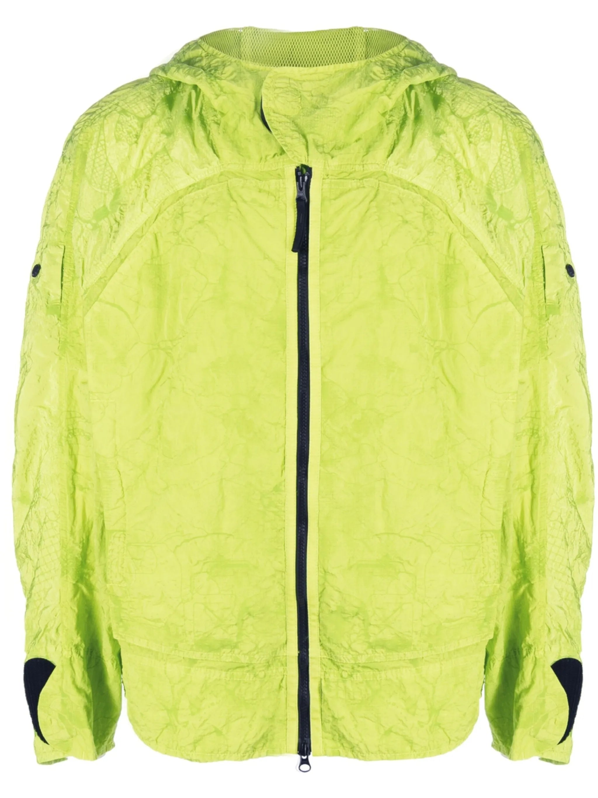 crinkle-finish hooded jacket