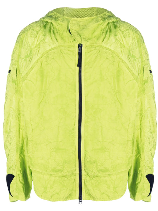 crinkle-finish hooded jacket