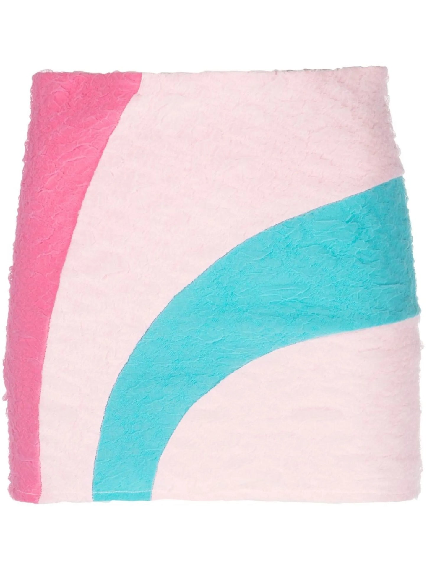 textured abstract-print miniskirt