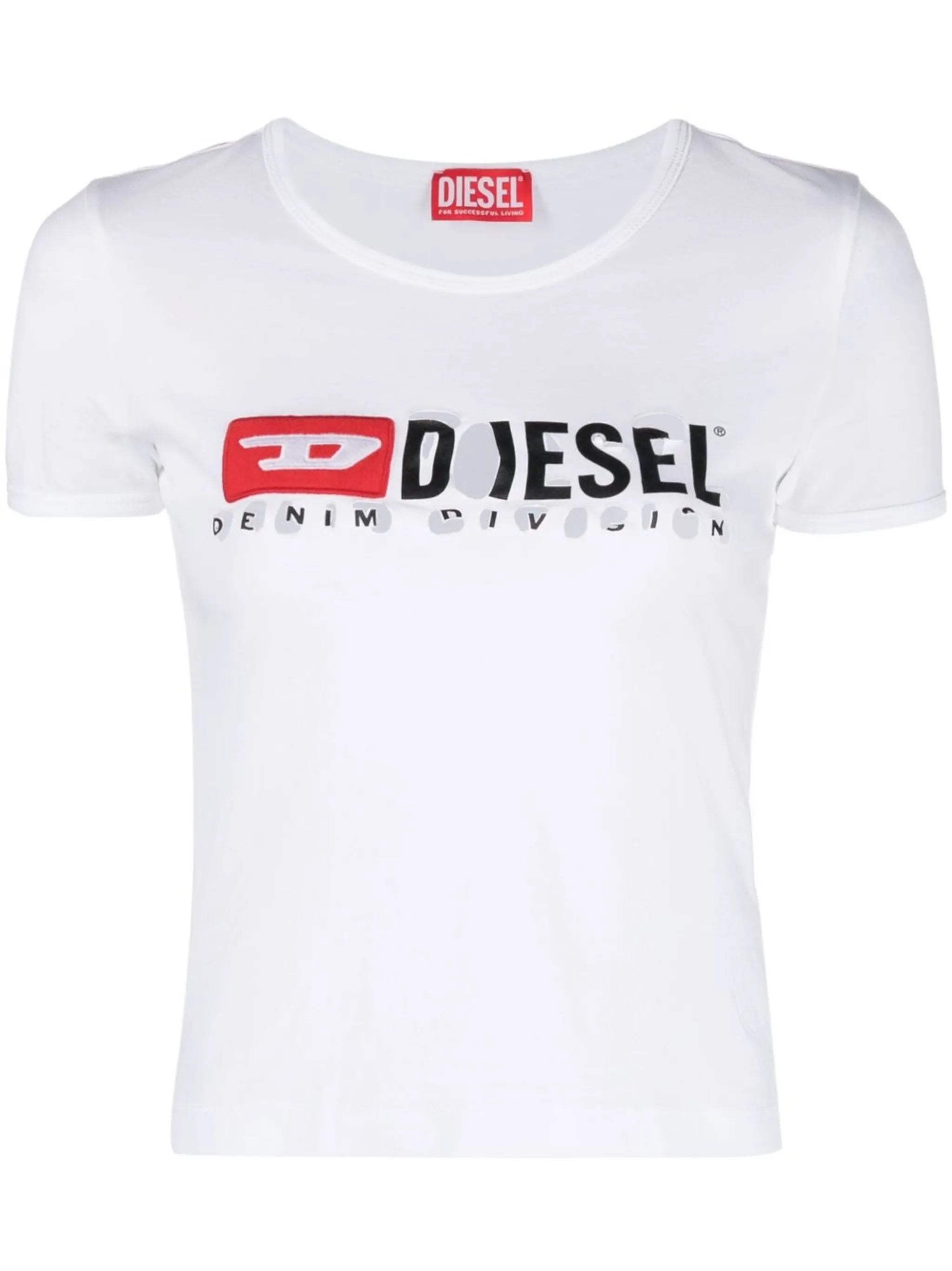distressed logo-print cotton T-shirt