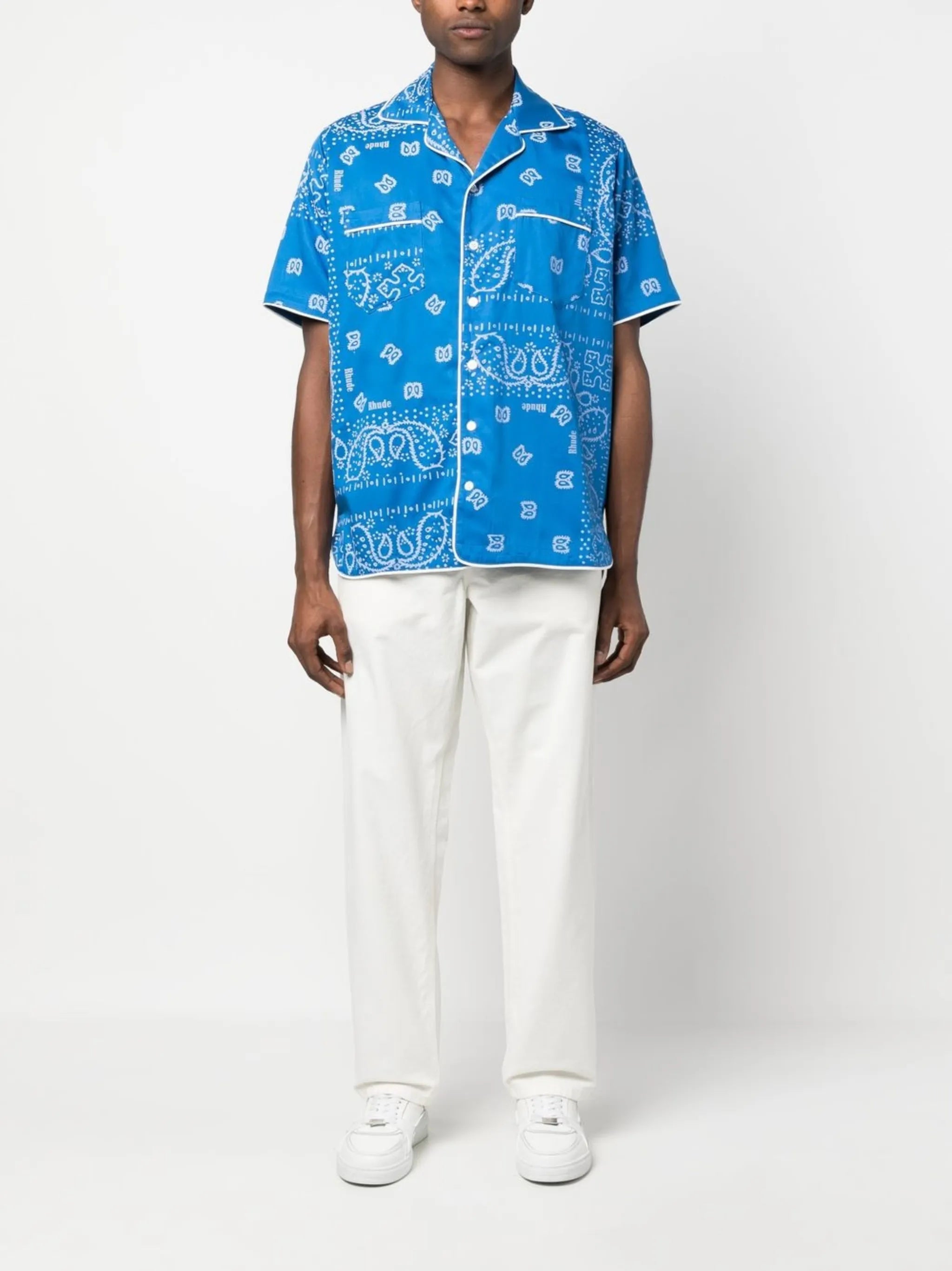bandana-print short-sleeved shirt