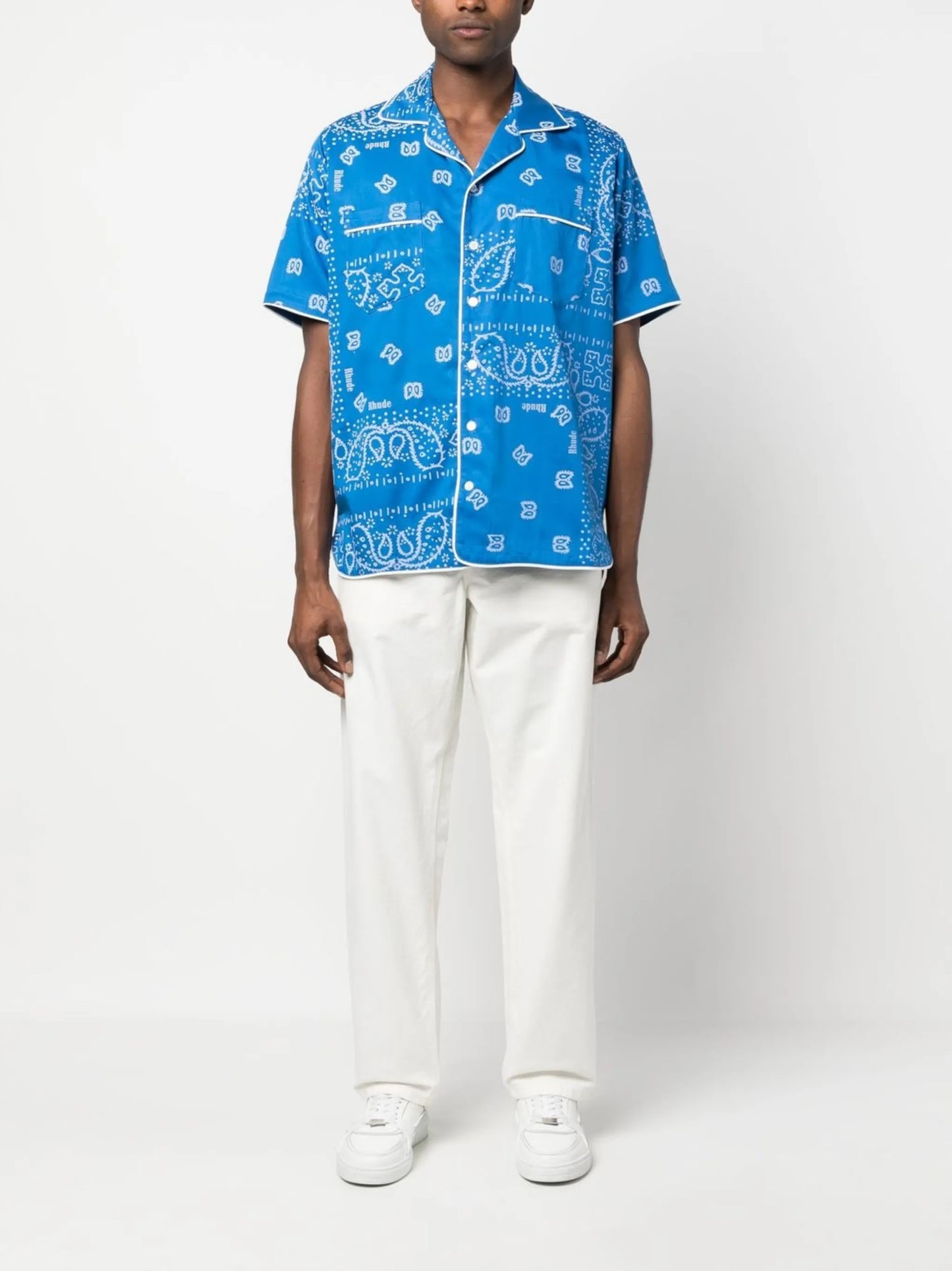 bandana-print short-sleeved shirt