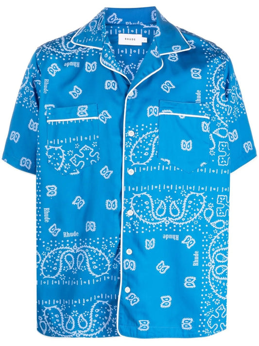 bandana-print short-sleeved shirt