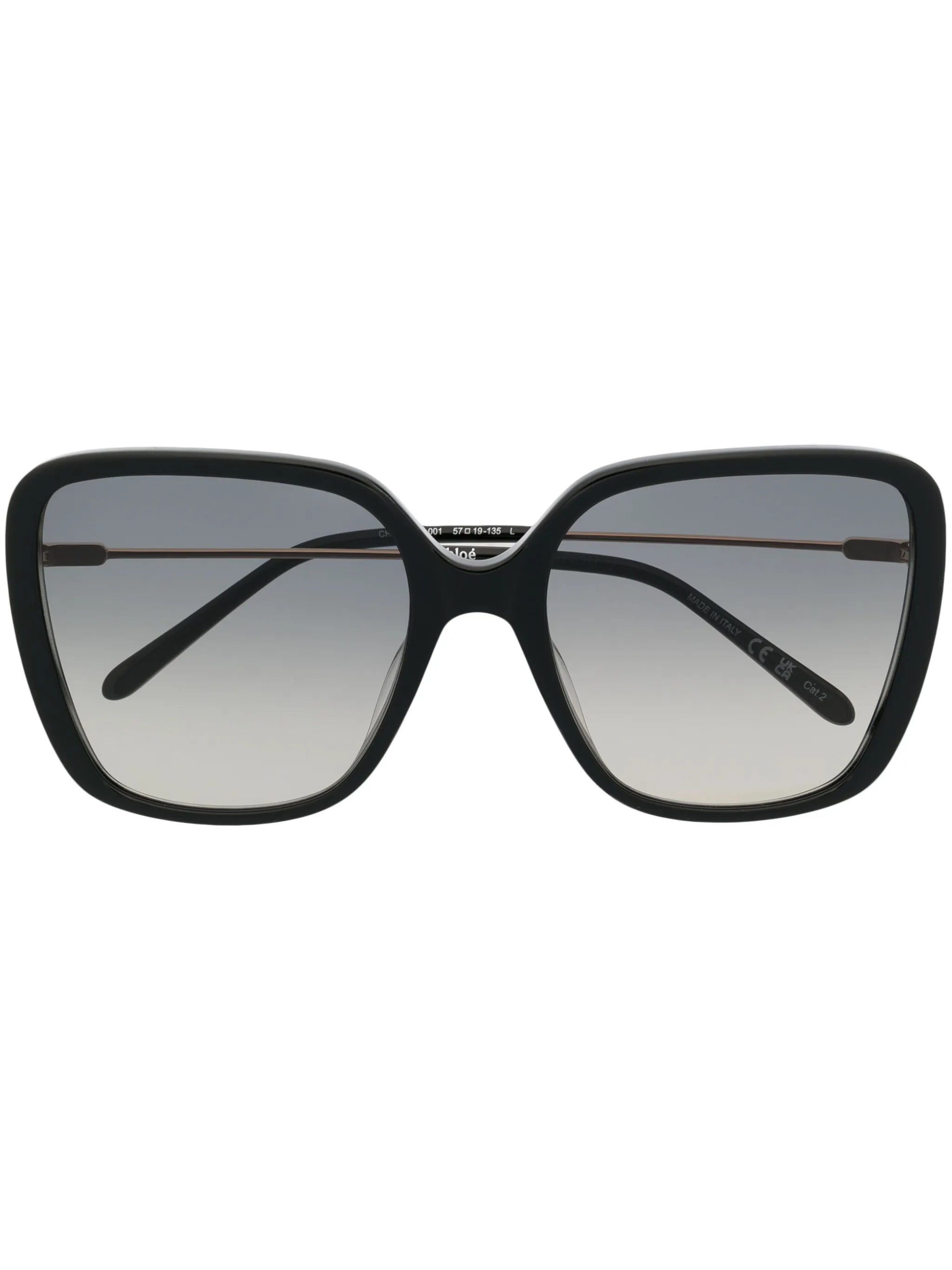 logo-engraved square-frame sunglasses