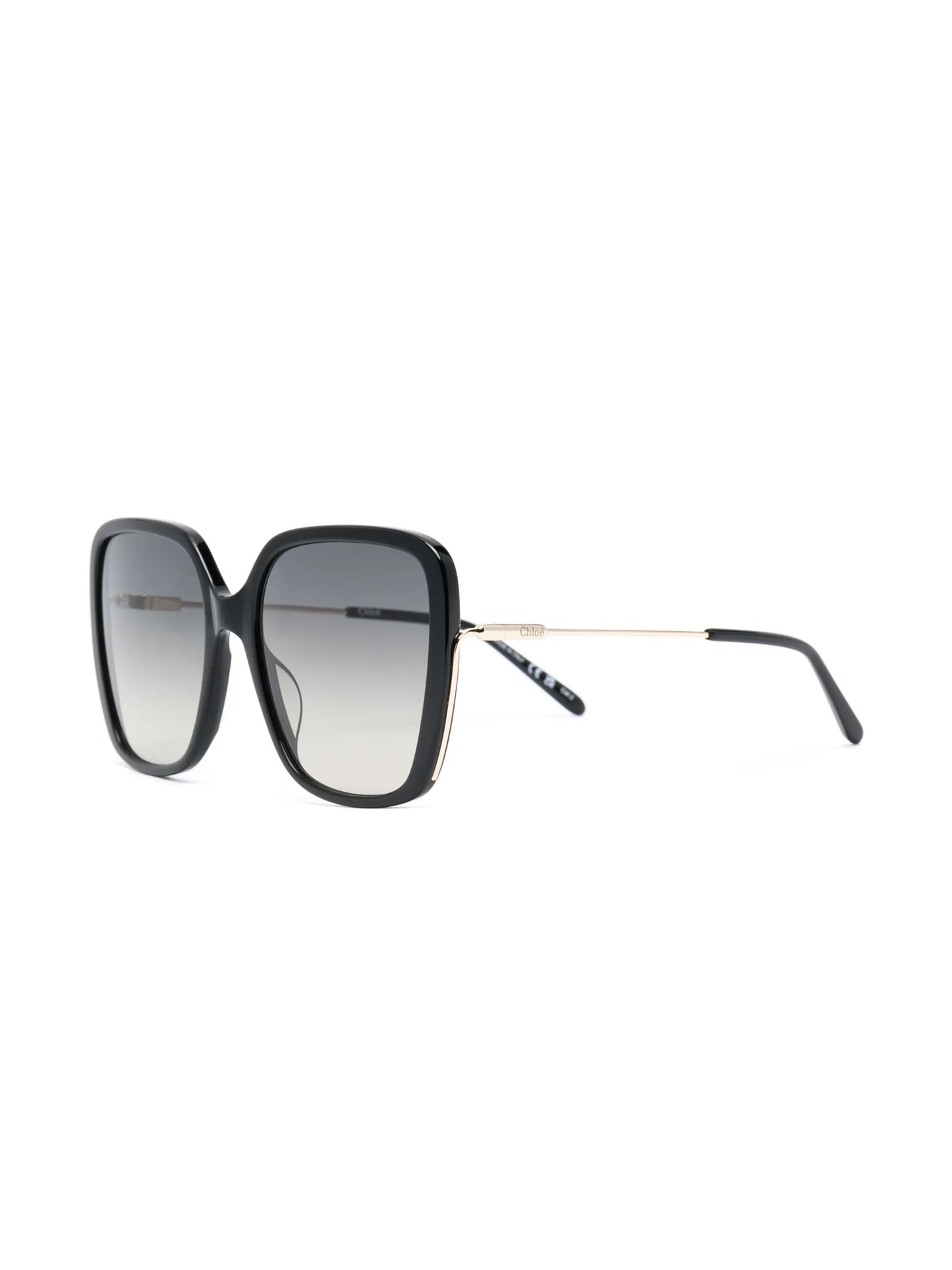 logo-engraved square-frame sunglasses
