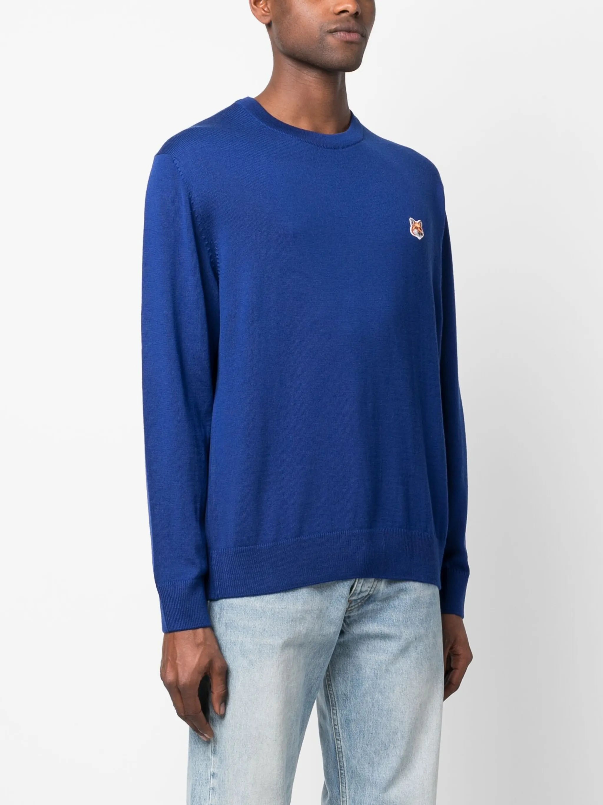 embroidered-motif wool jumper
