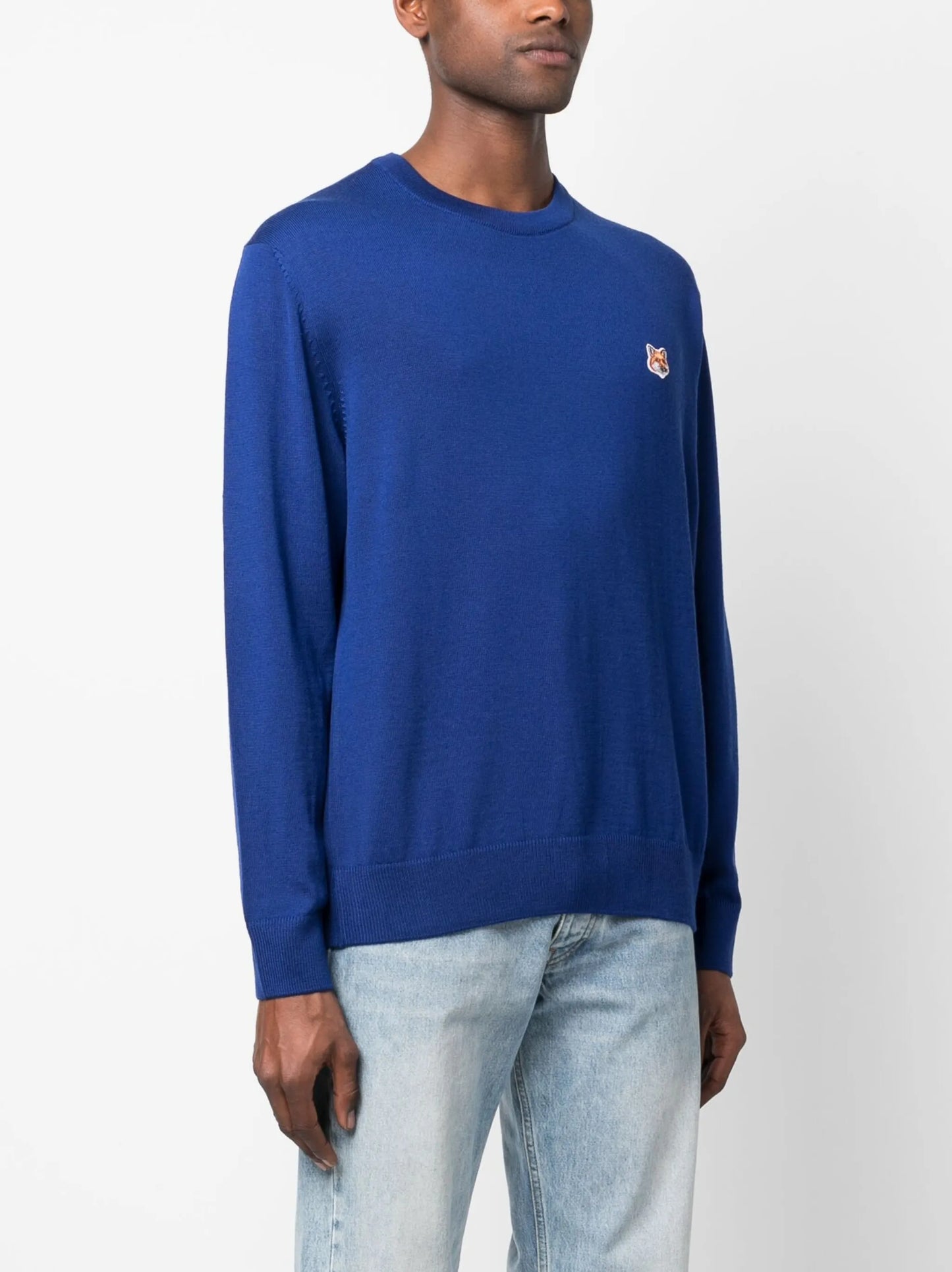 embroidered-motif wool jumper