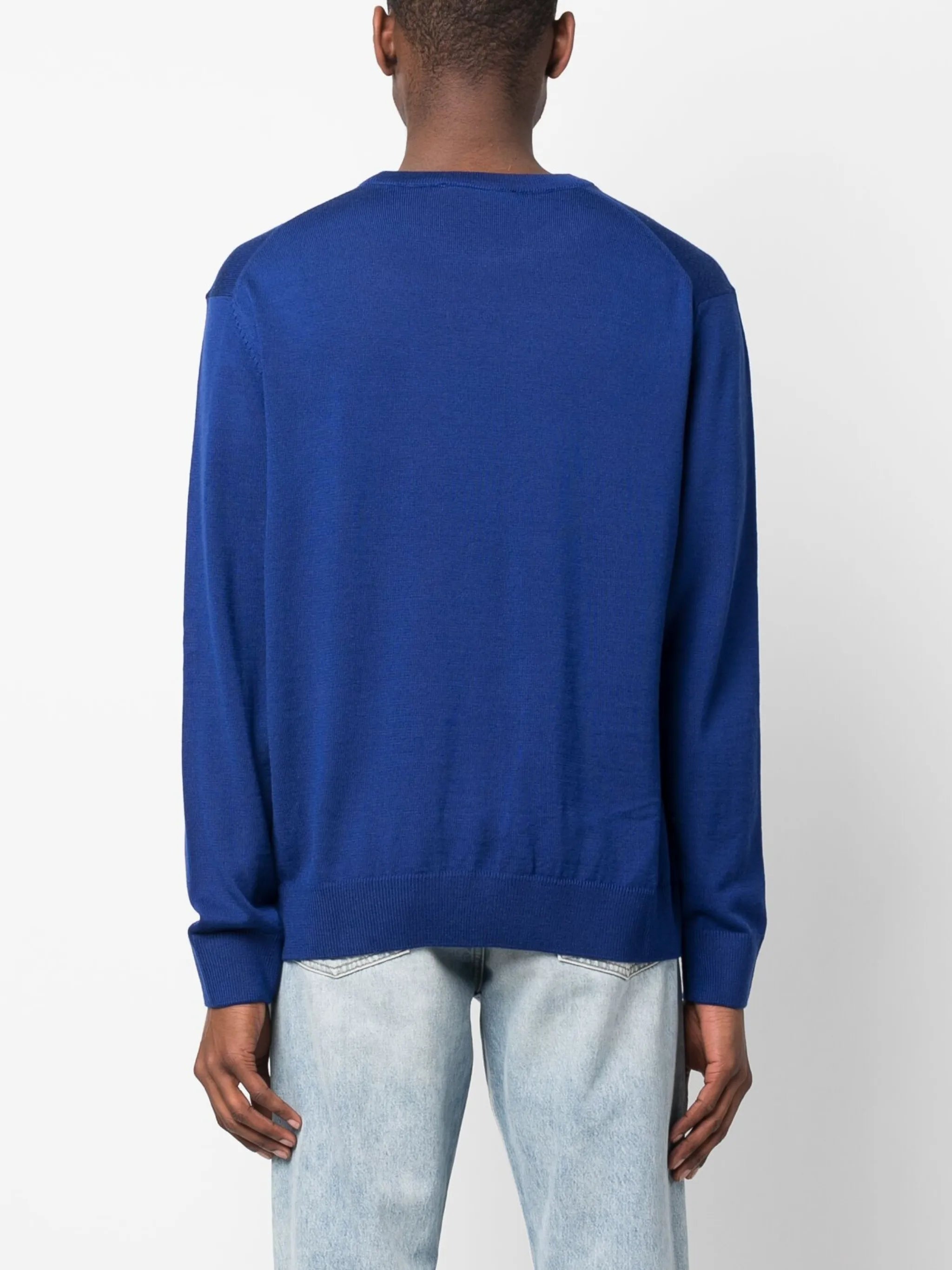 embroidered-motif wool jumper