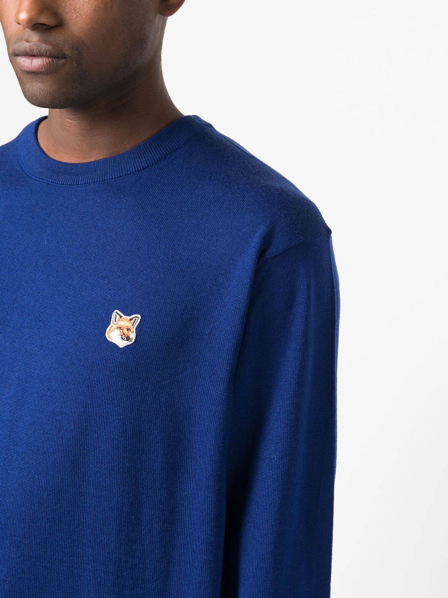 embroidered-motif wool jumper