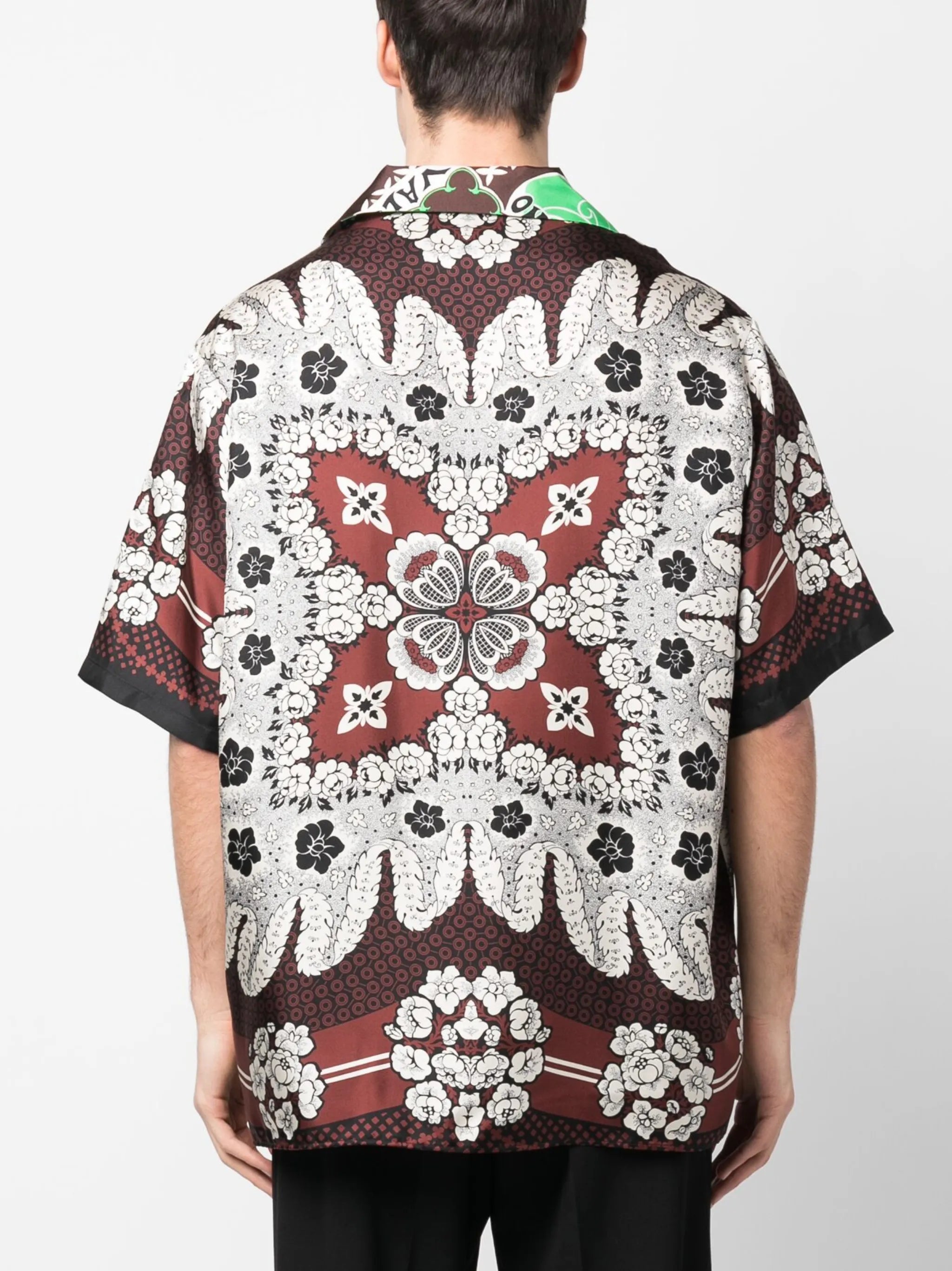 floral-print silk bowling shirt