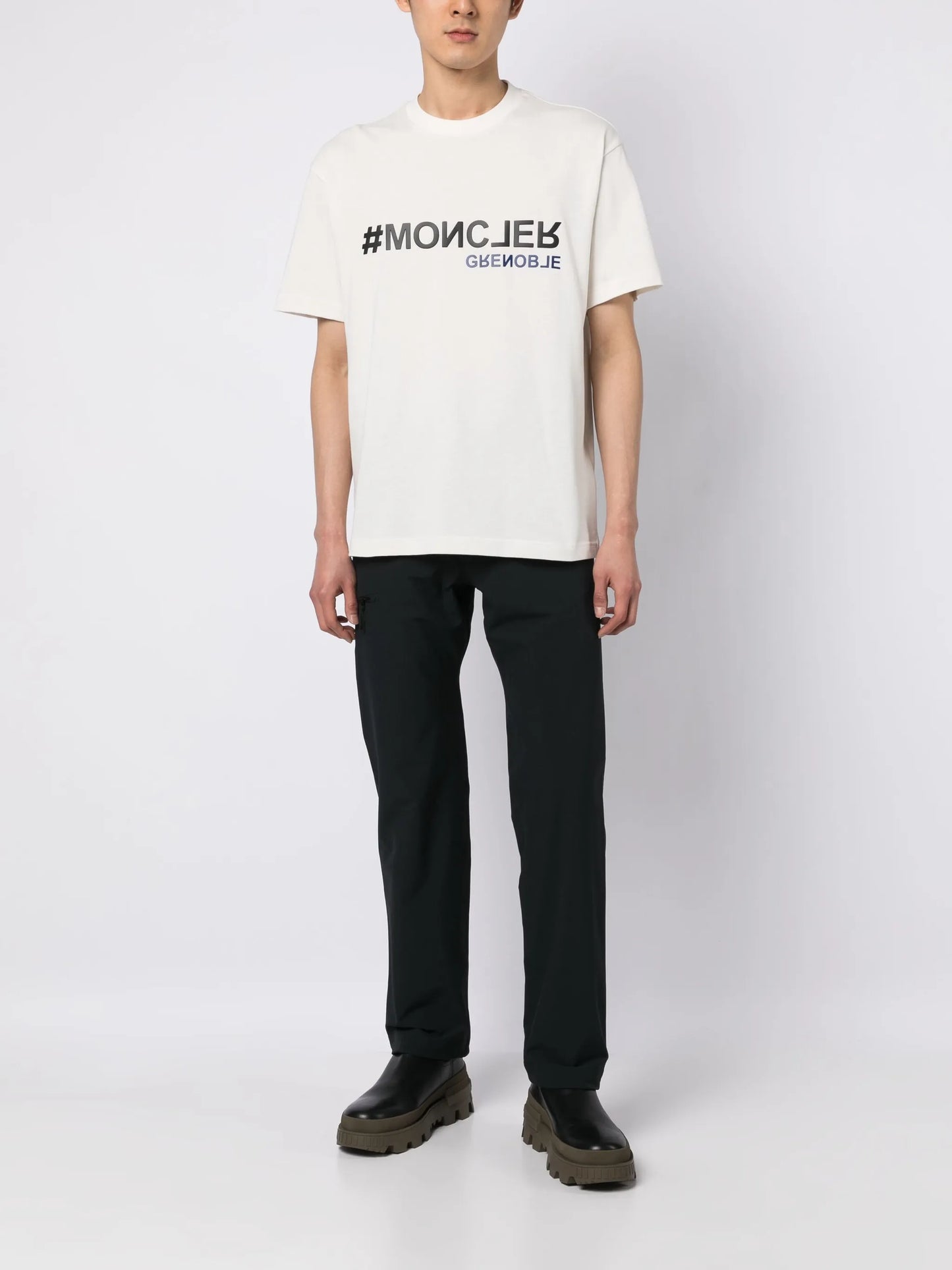 logo-stamp cotton T-shirt