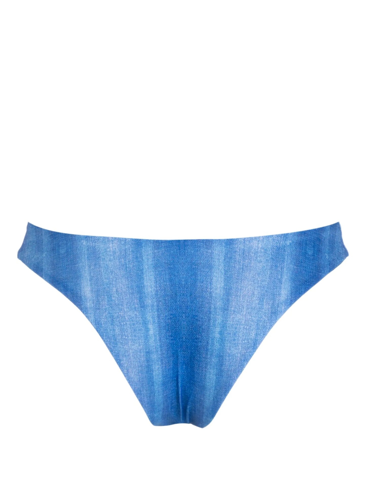 Denim-print bikini bottoms