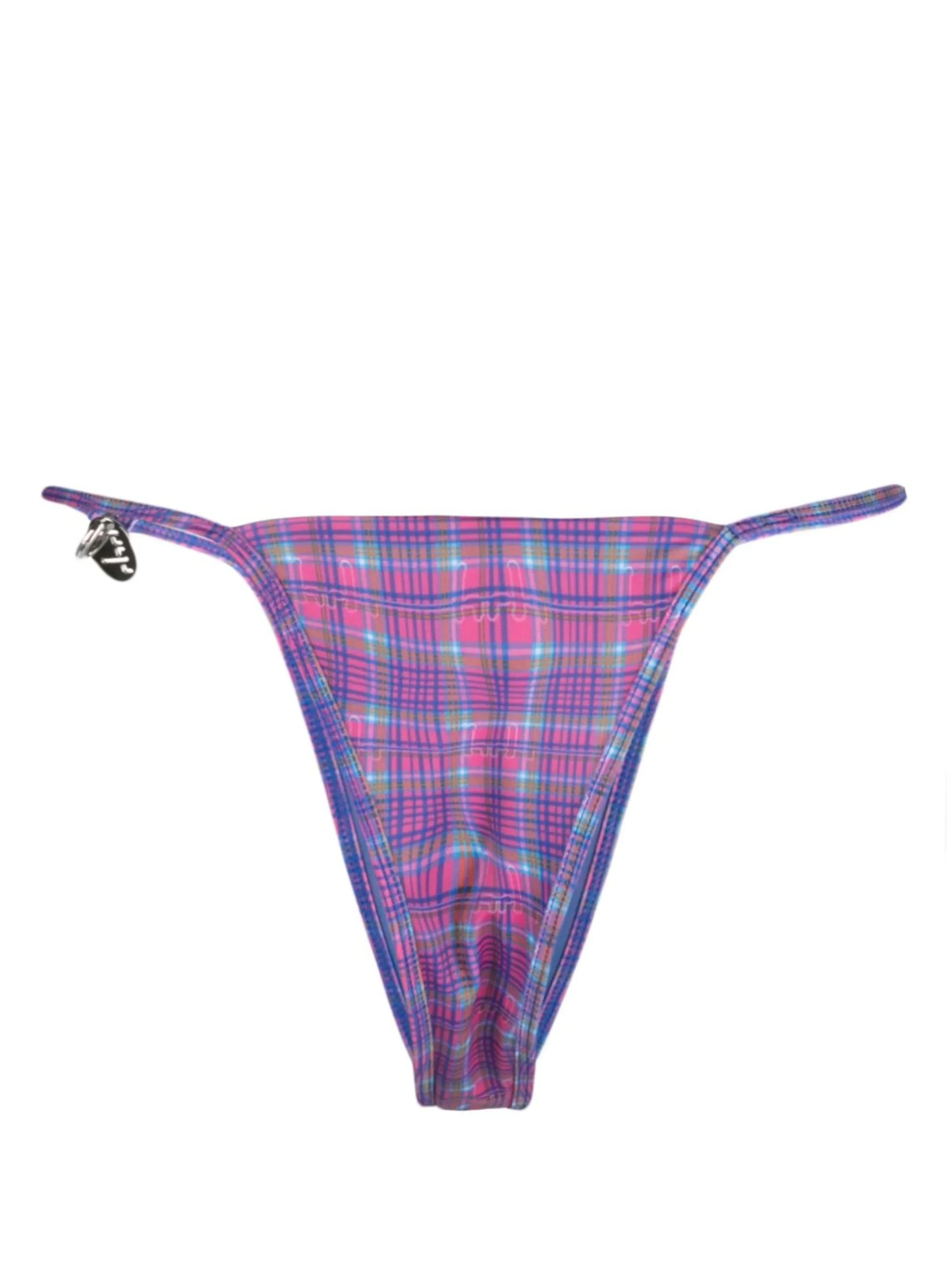 check-pattern bikini bottoms
