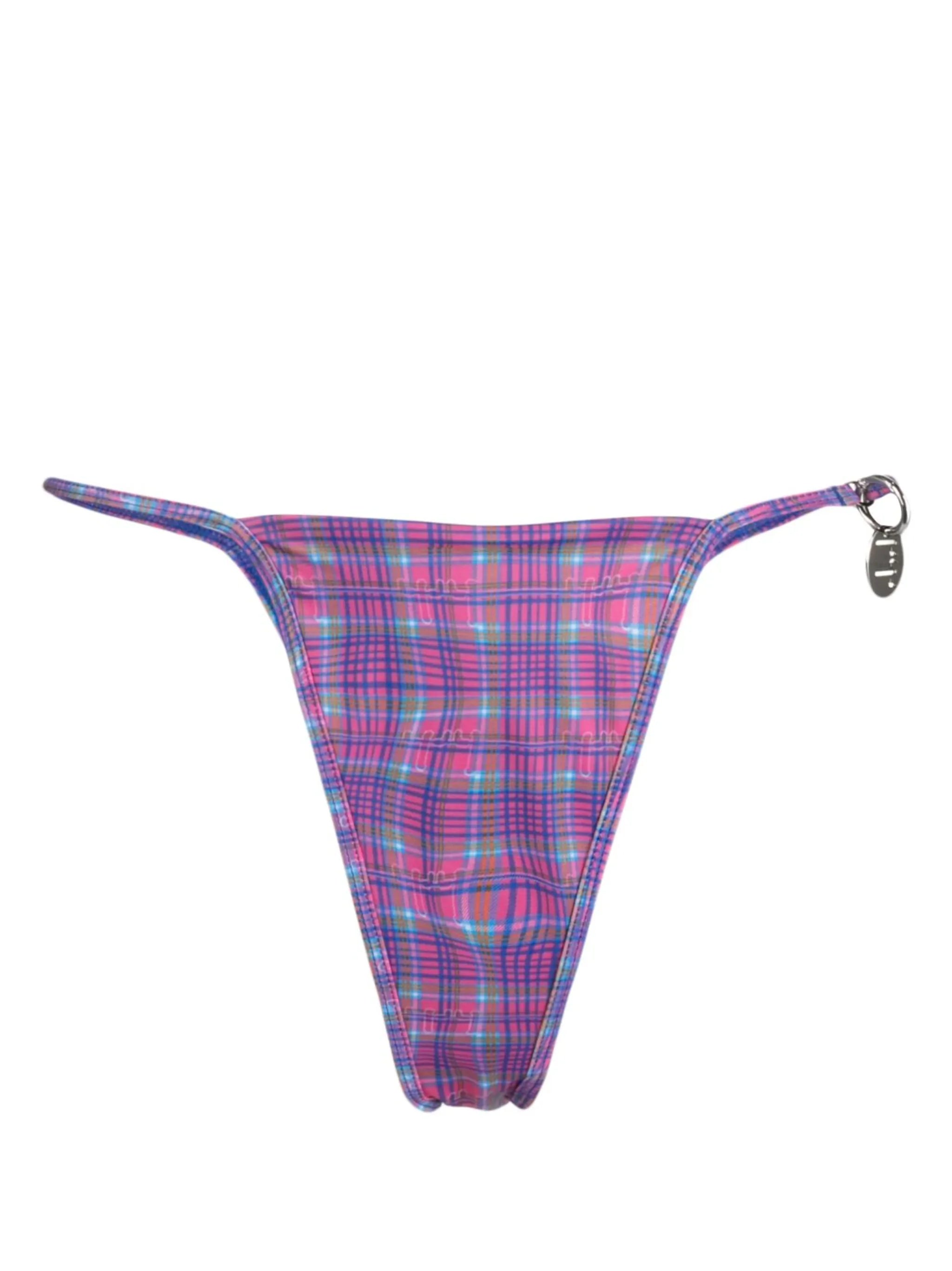 check-pattern bikini bottoms