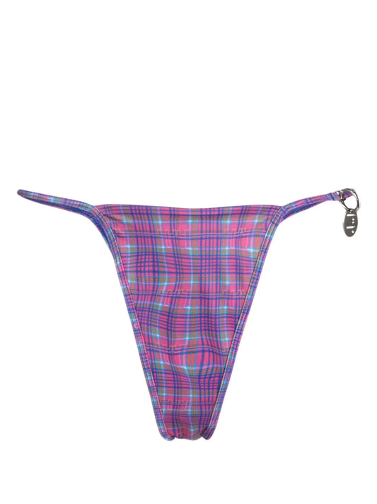 check-pattern bikini bottoms