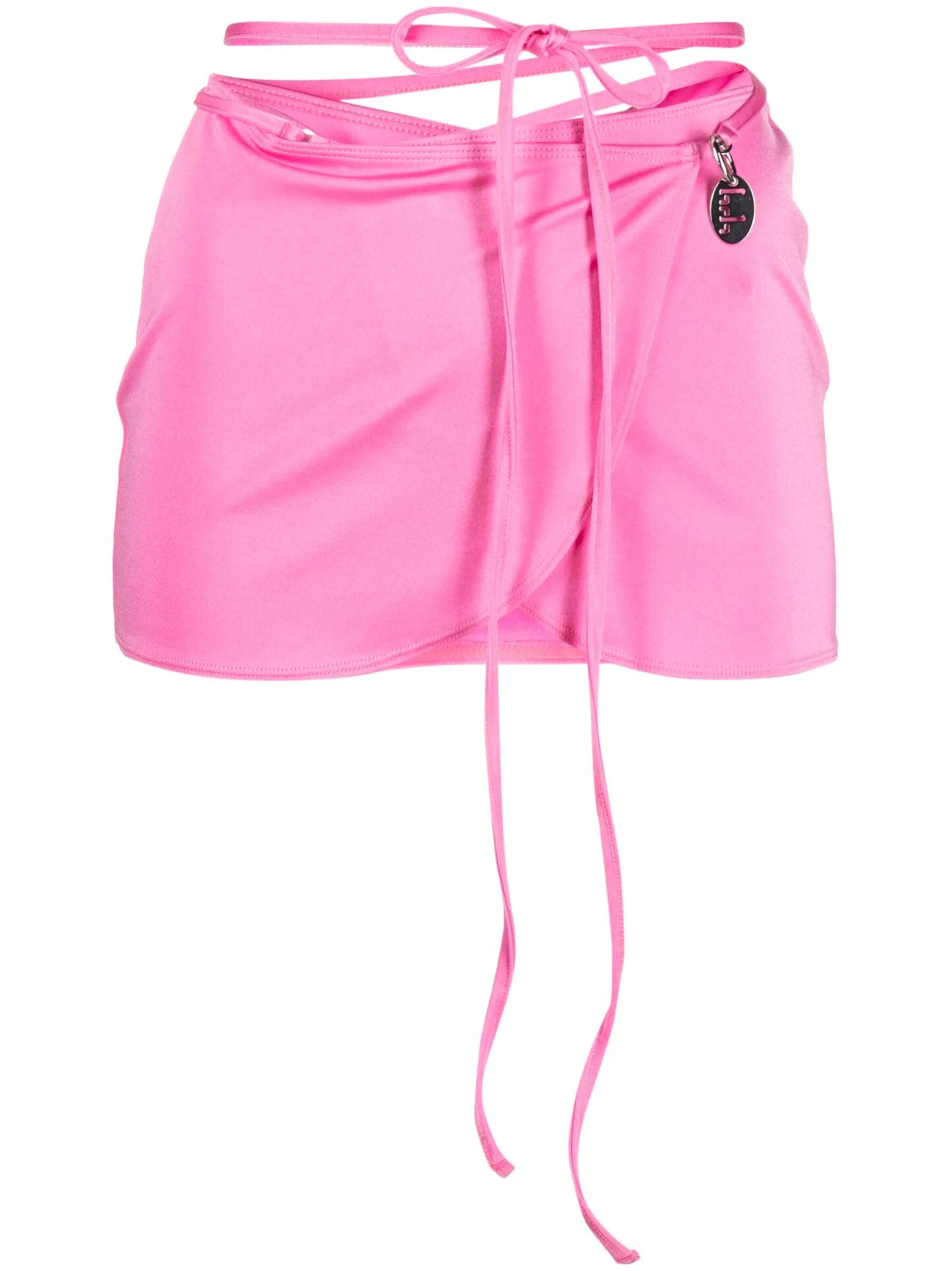 low-rise wraparound miniskirt