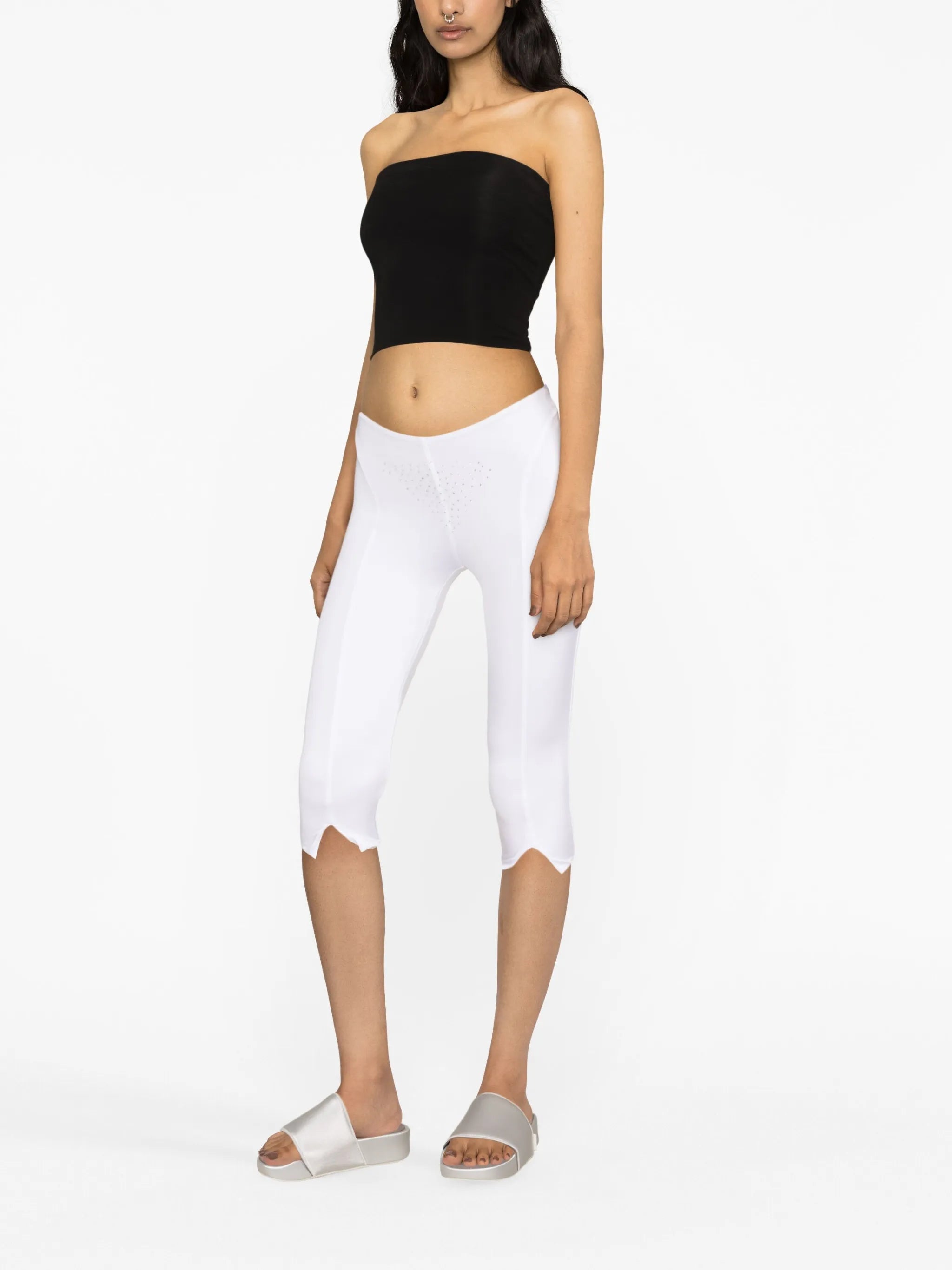crystal-embellished cropped leggings