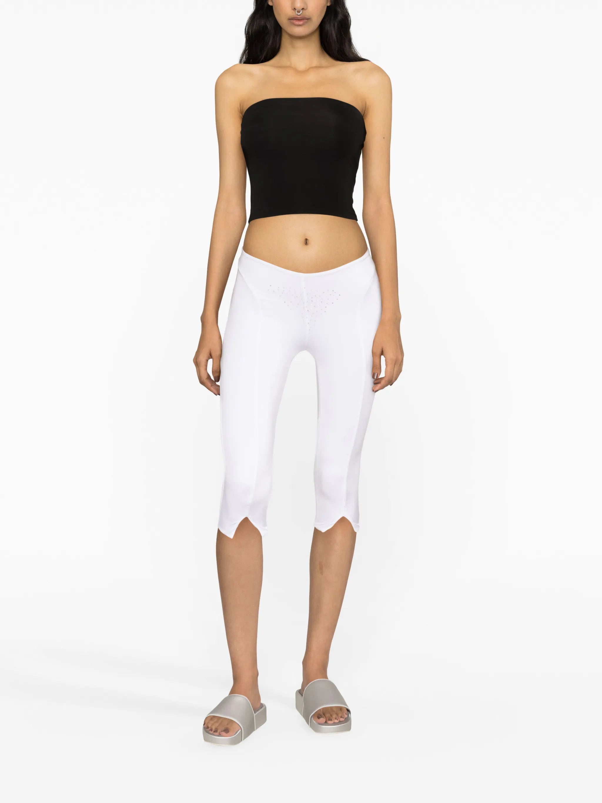 crystal-embellished cropped leggings