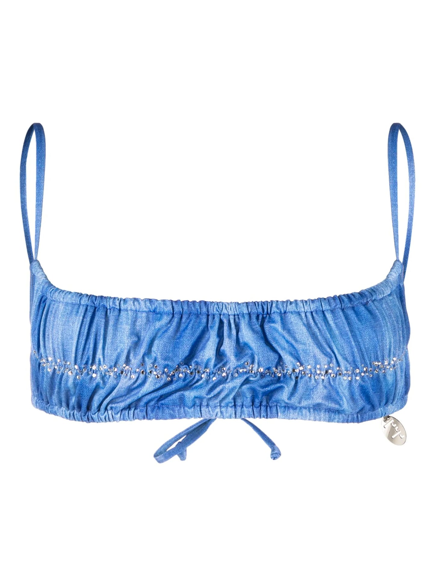 ruched strappy bandeau bikini top