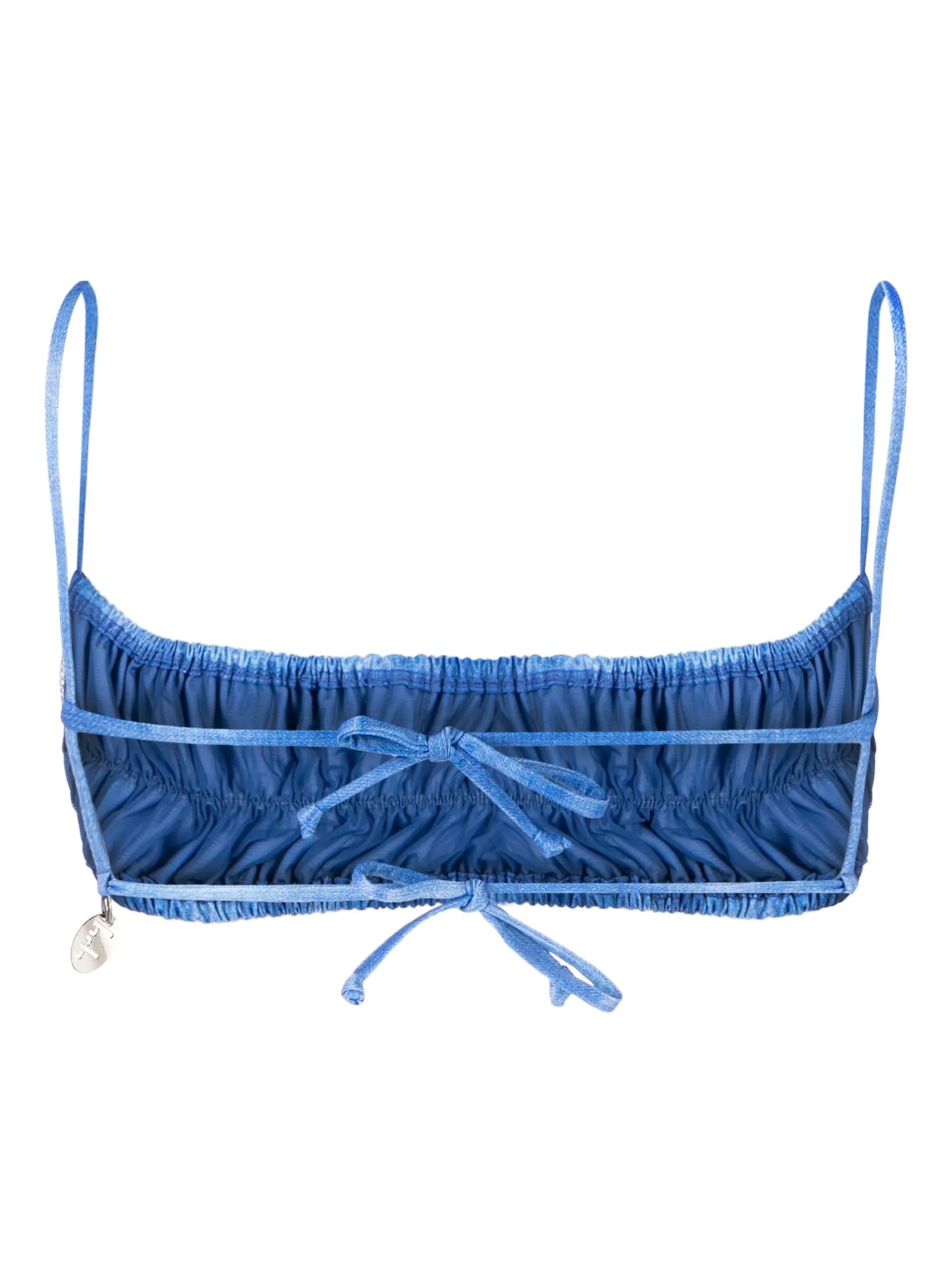 ruched strappy bandeau bikini top