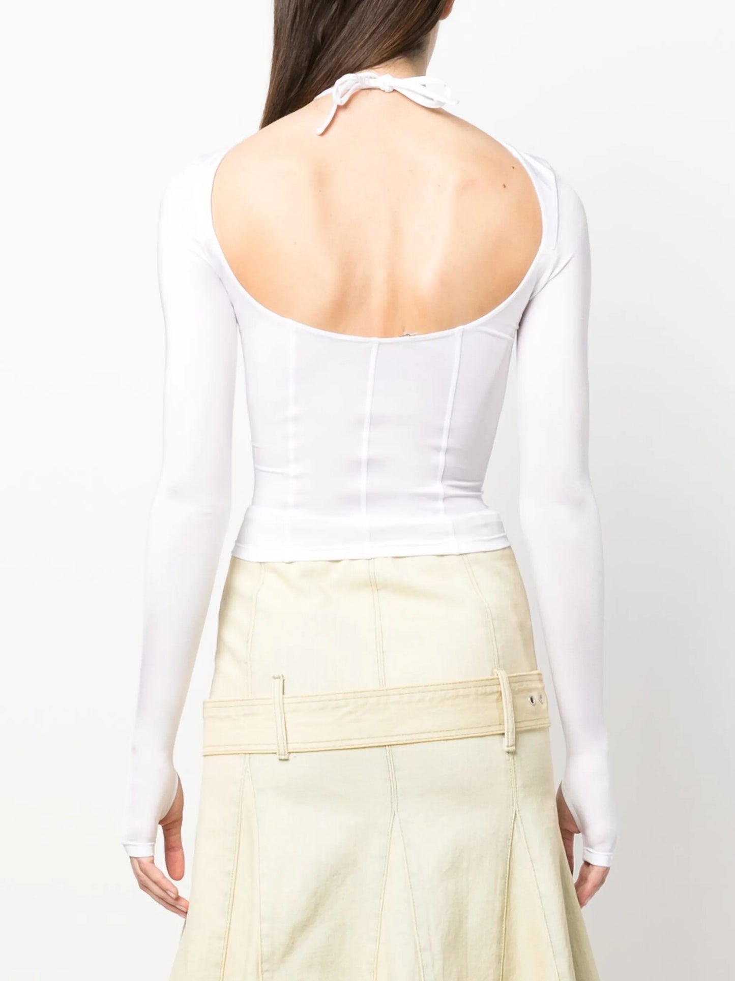 rhinestone-embellished long-sleeve top