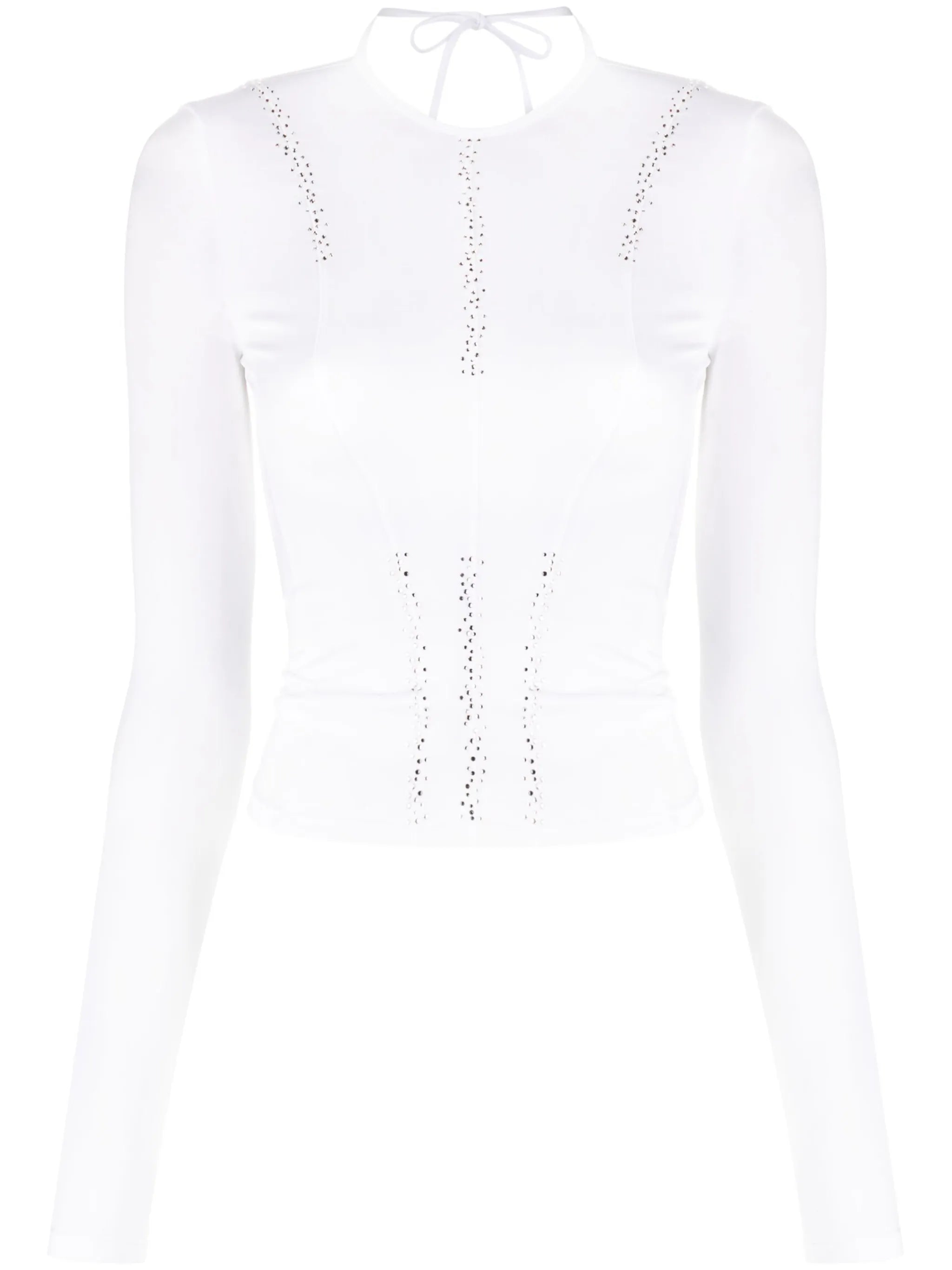 rhinestone-embellished long-sleeve top