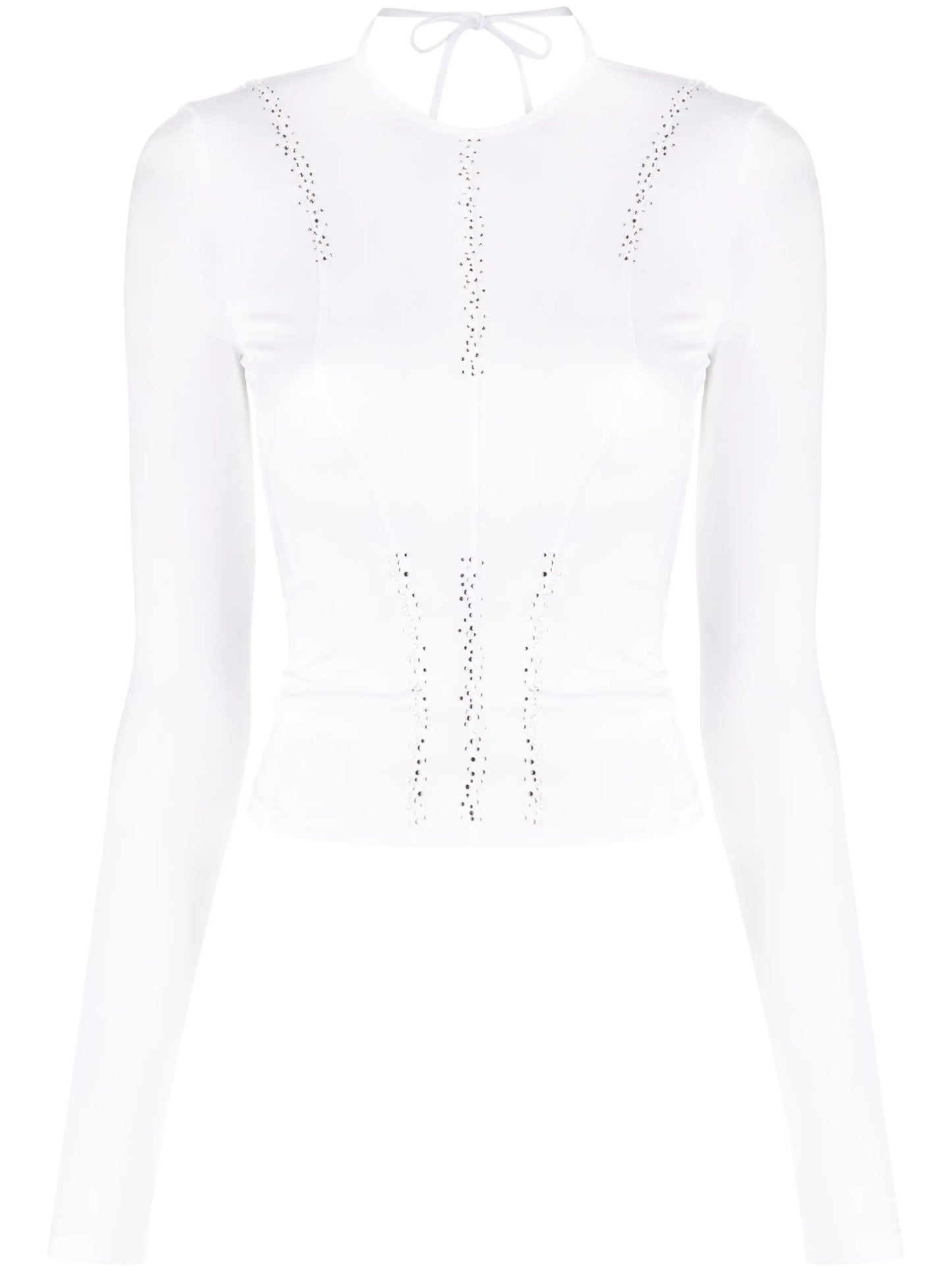 rhinestone-embellished long-sleeve top
