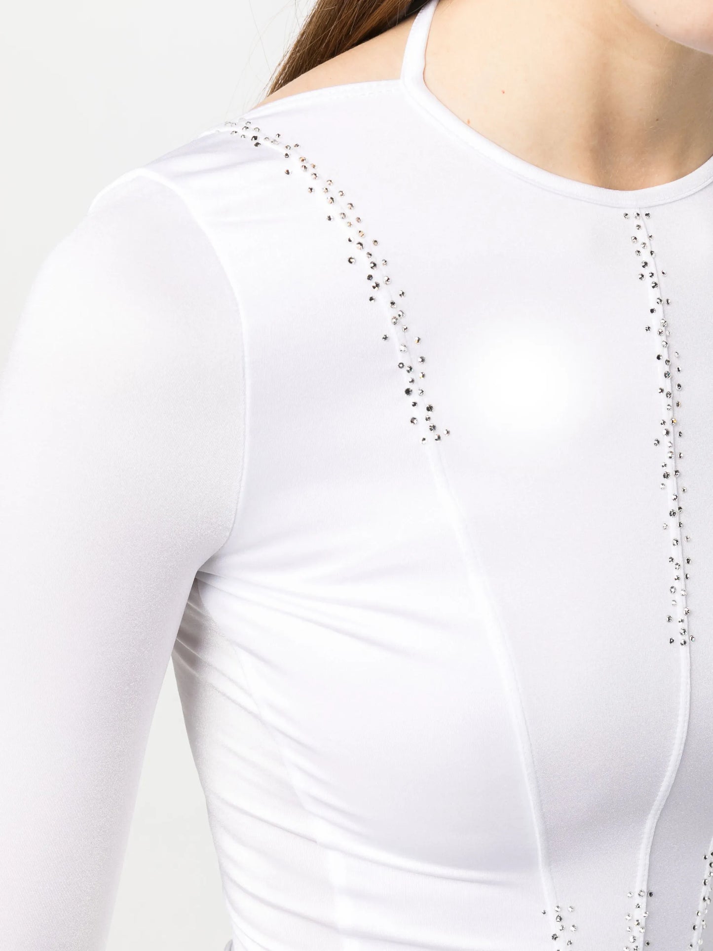 rhinestone-embellished long-sleeve top