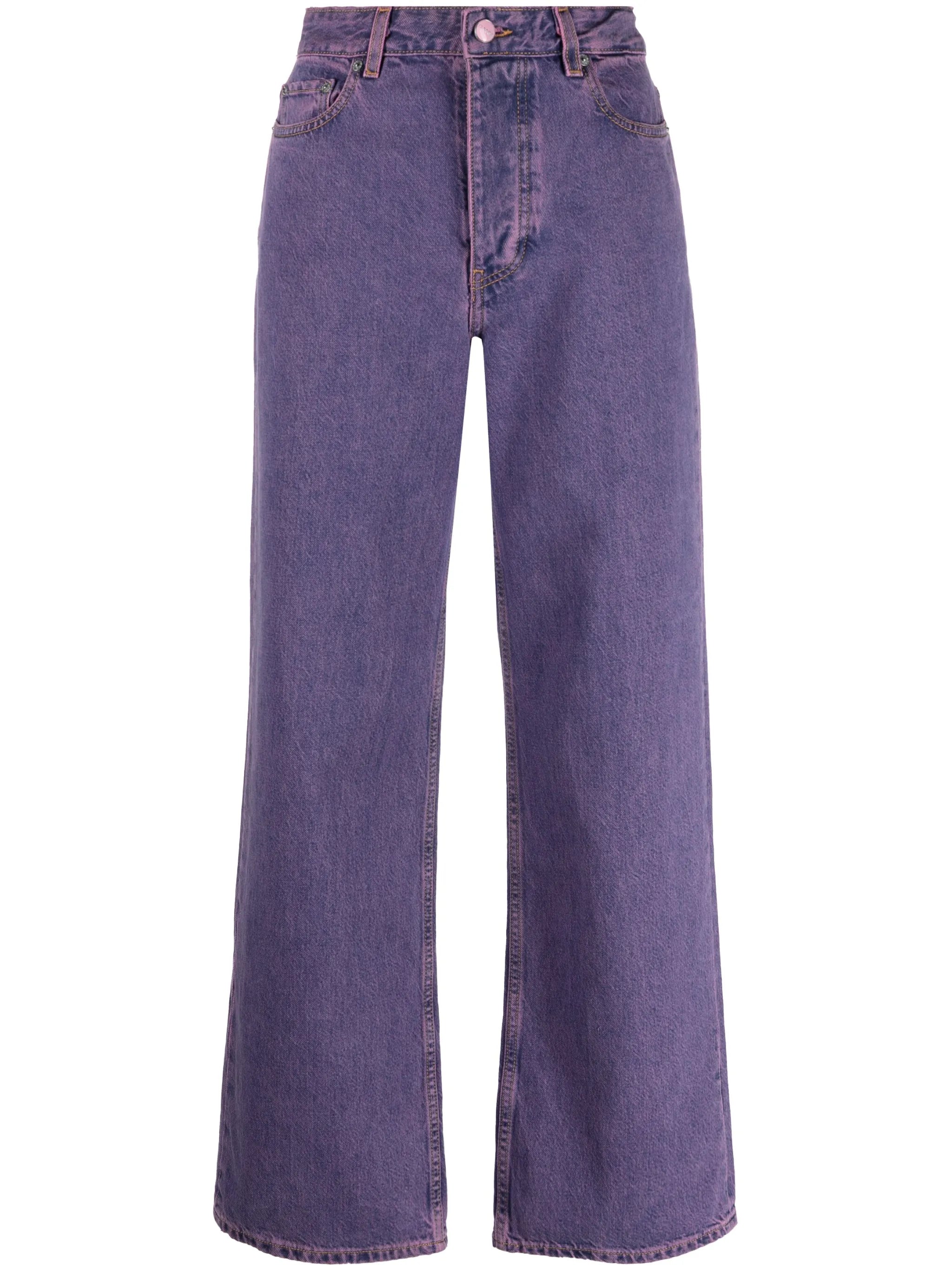 Overdyed high-waist wide-leg jeans