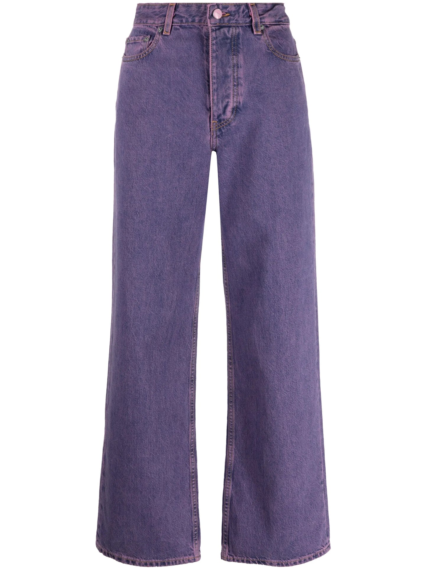 Overdyed high-waist wide-leg jeans
