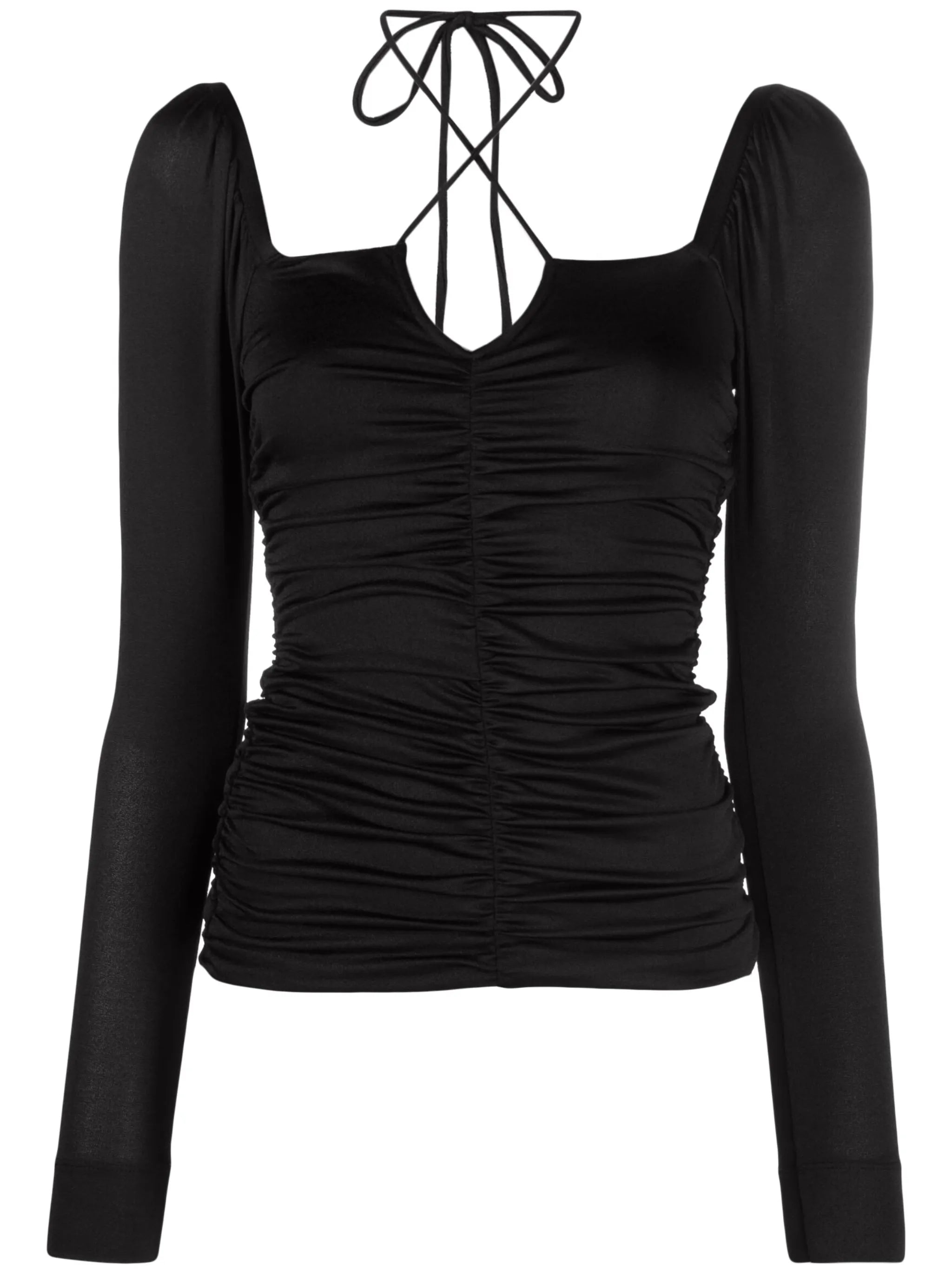 ruched crepe blouse