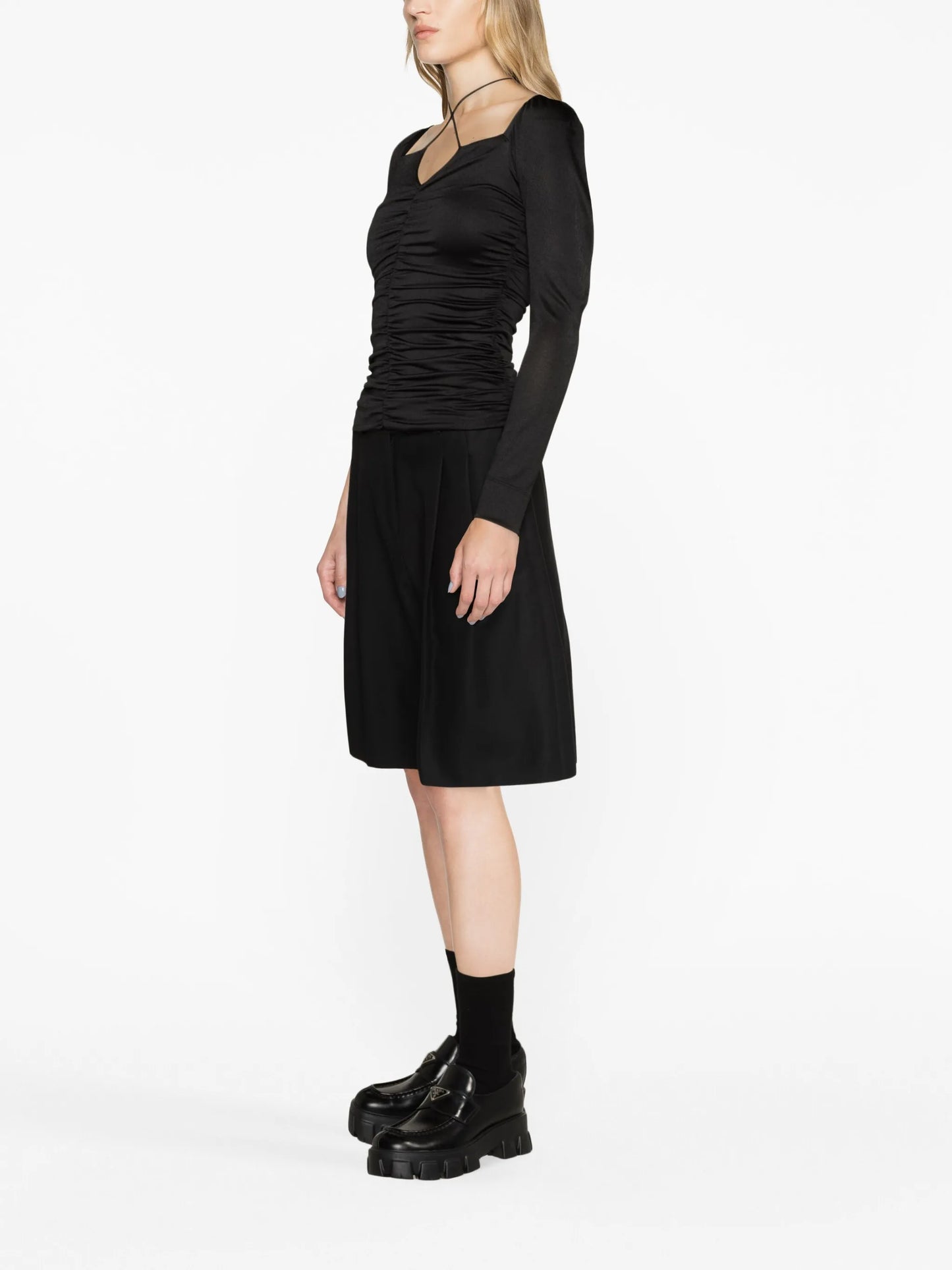 ruched crepe blouse