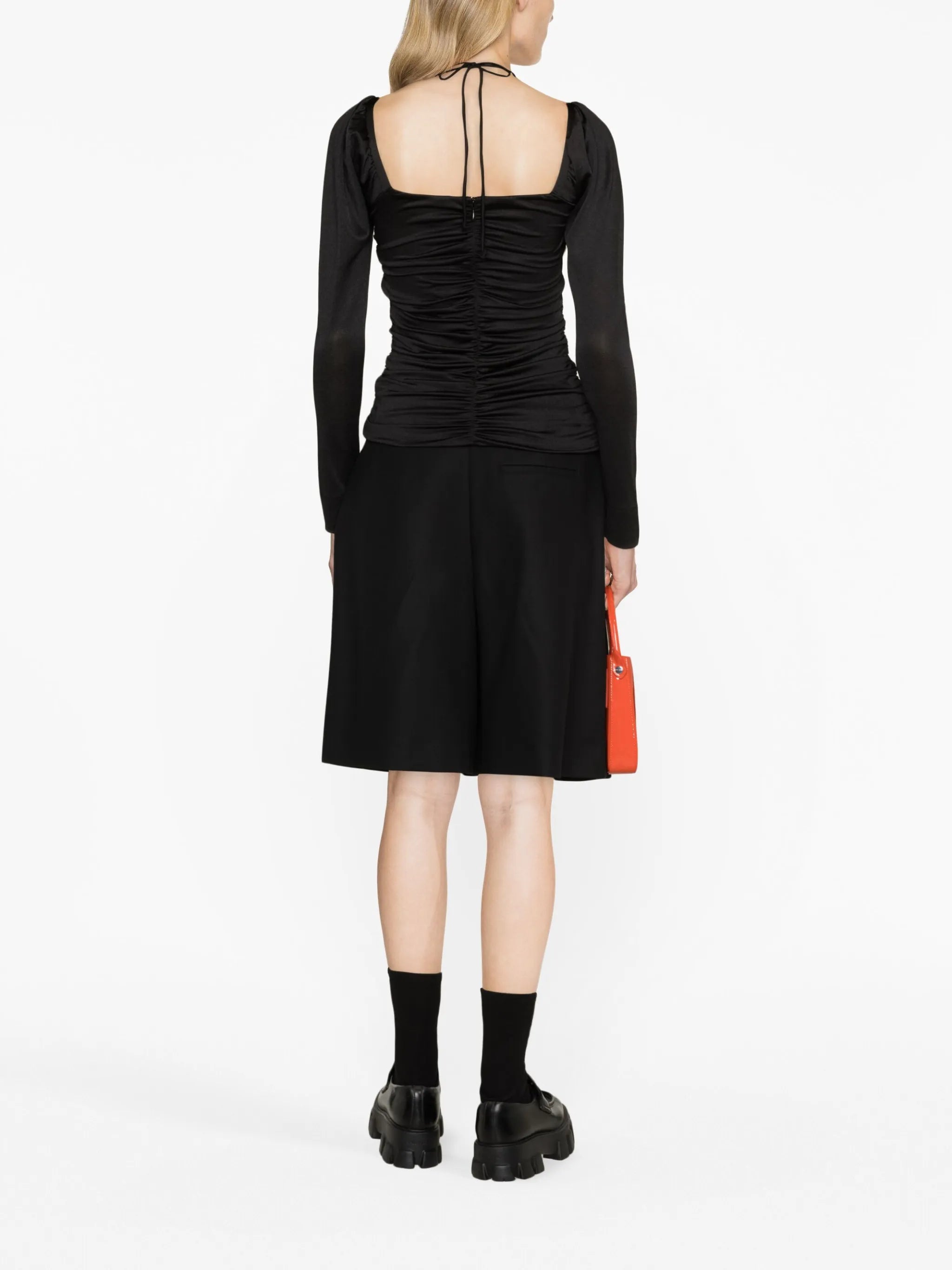 ruched crepe blouse