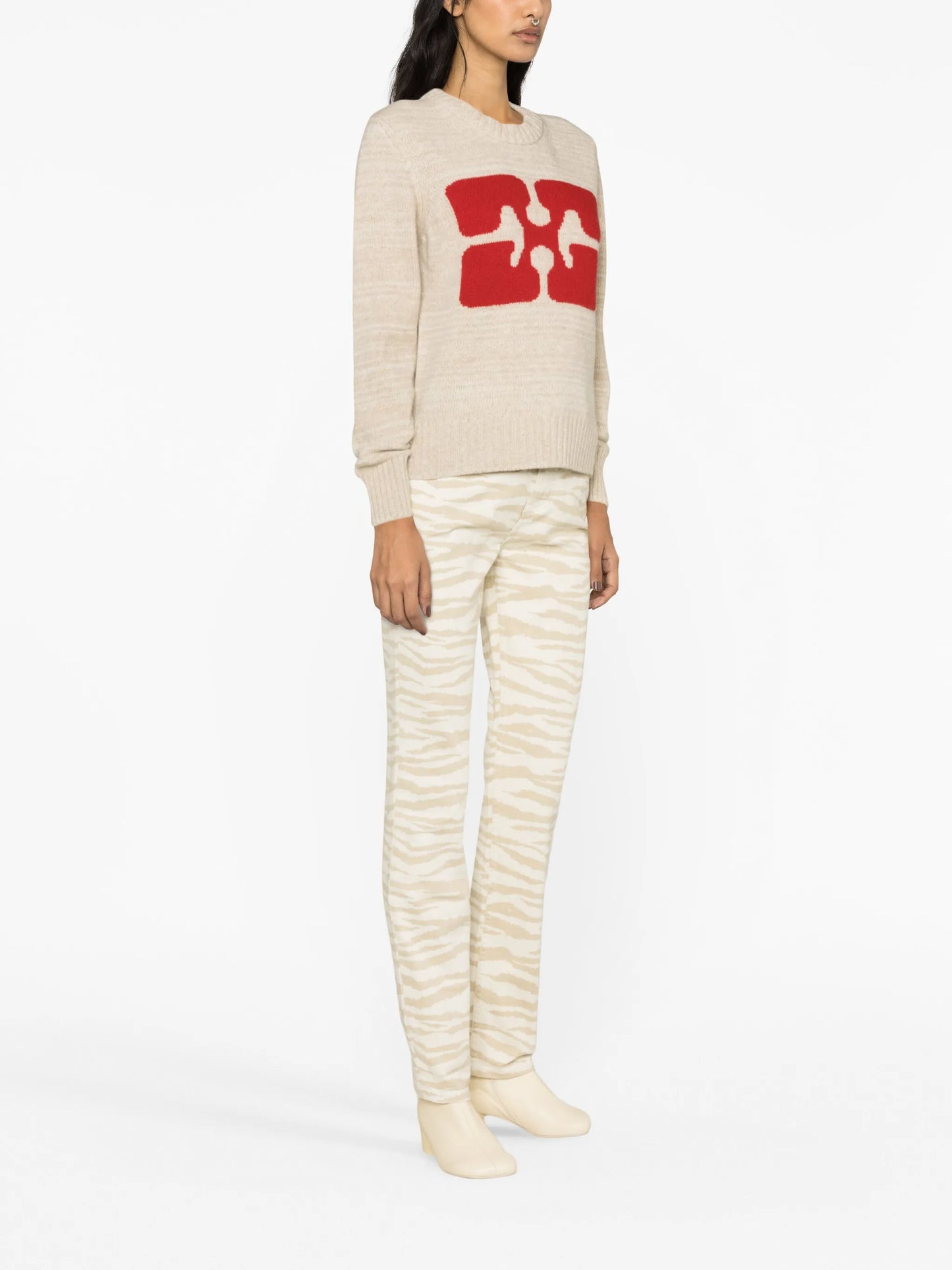 logo-intarsia jumper