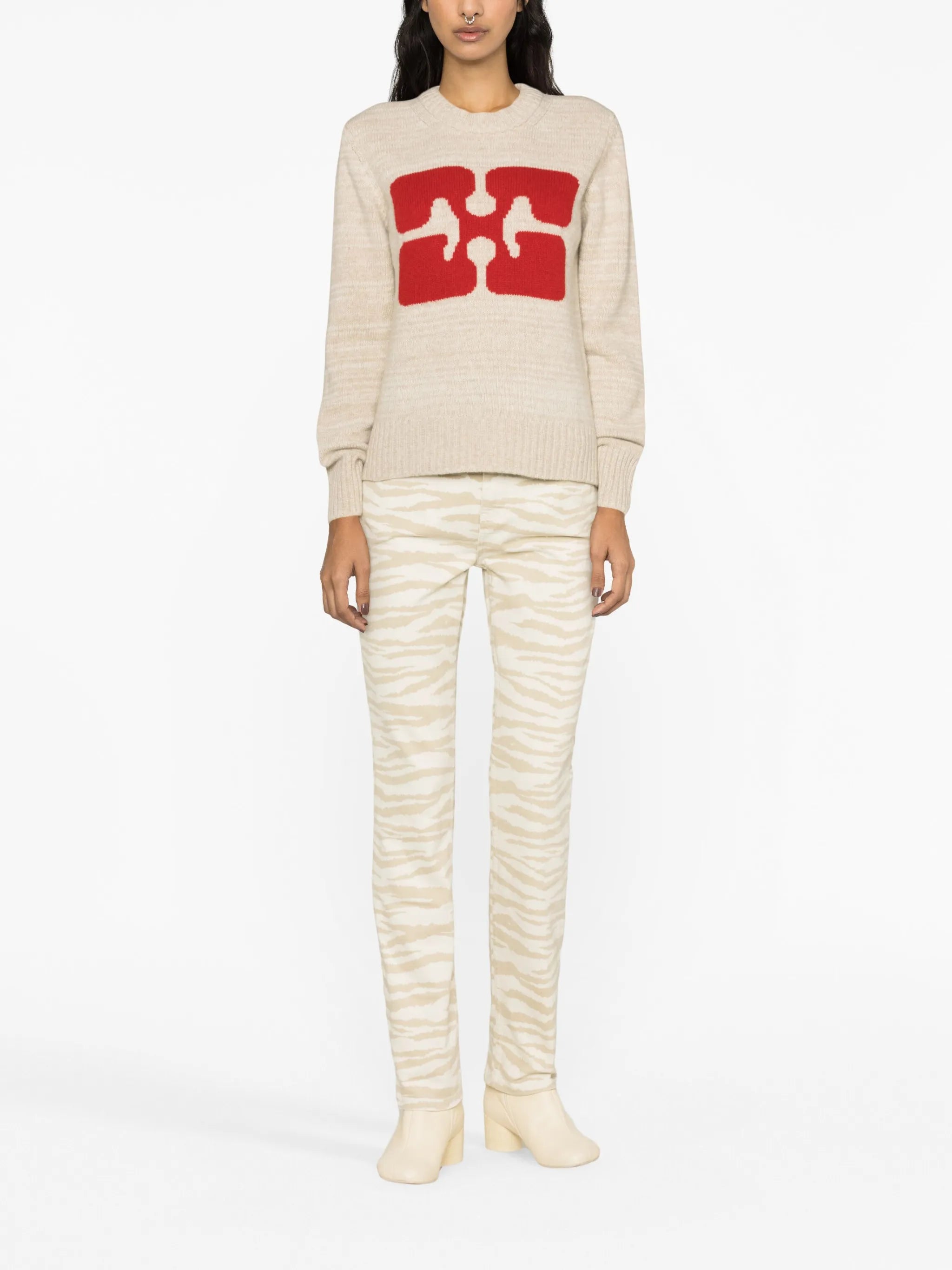 logo-intarsia jumper